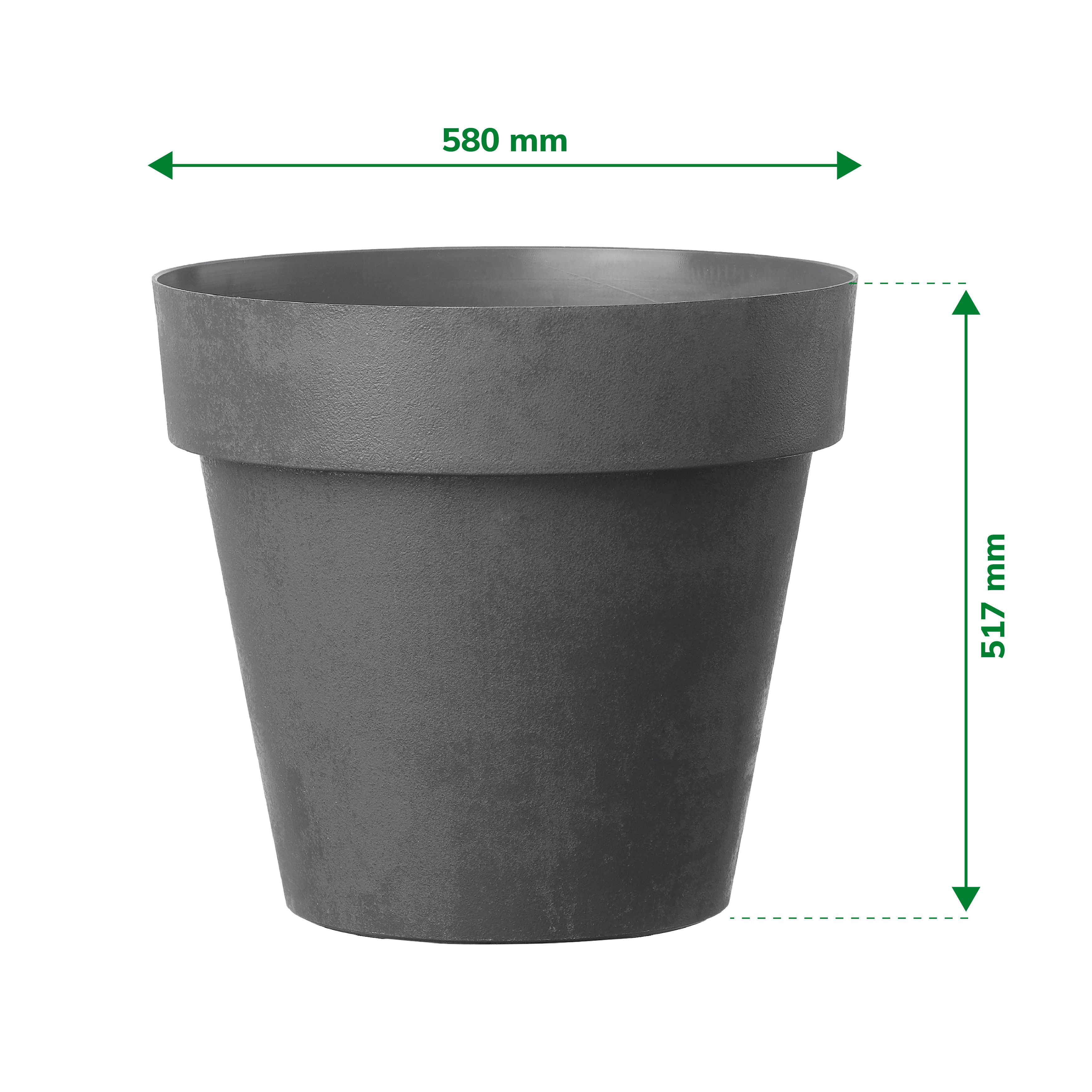 Verve Nurgul Dark grey Polypropylene (PP) Circular Plant pot (Dia)58cm