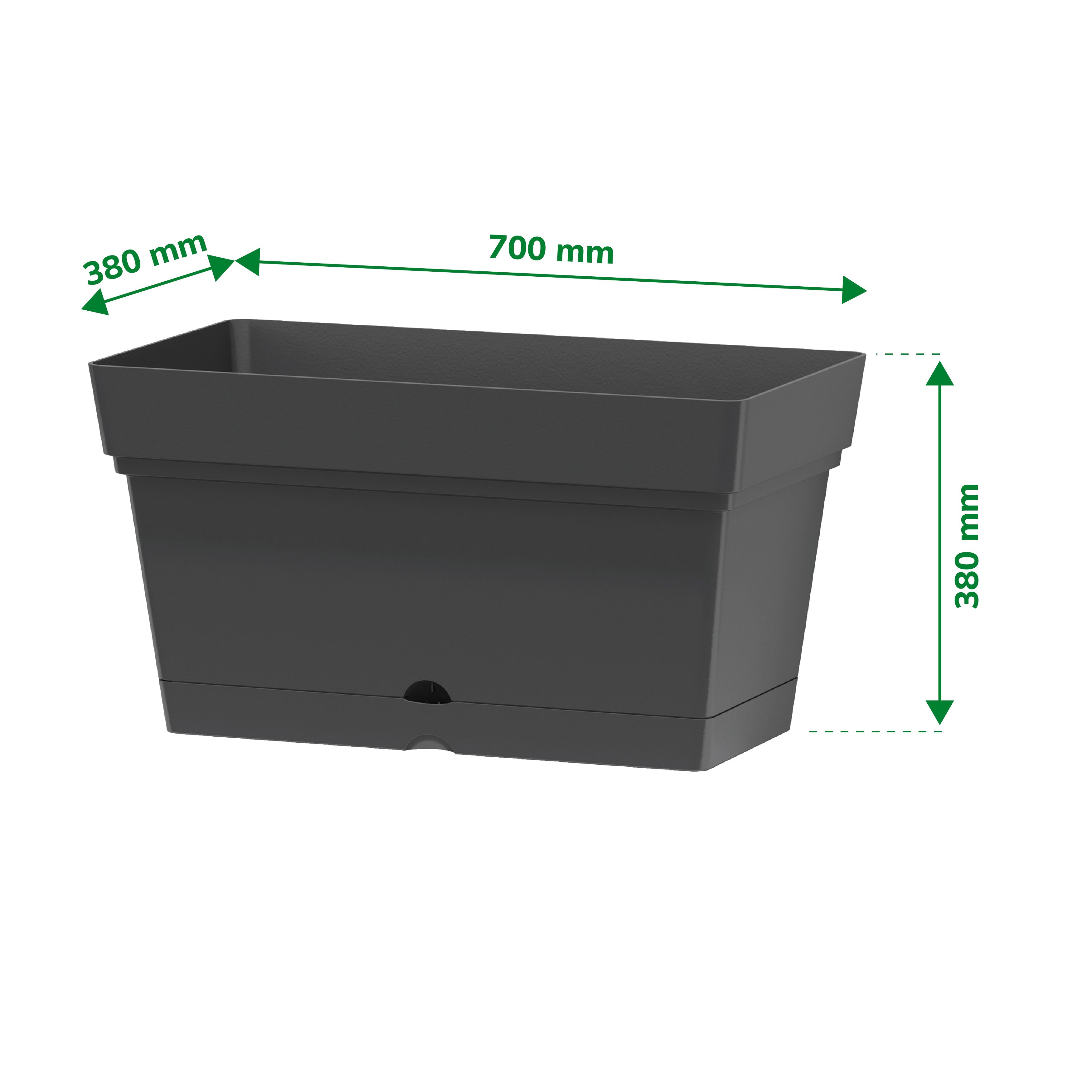 Verve Nurgul Matt Rectangular Polypropylene Trough 67L (W)38cm