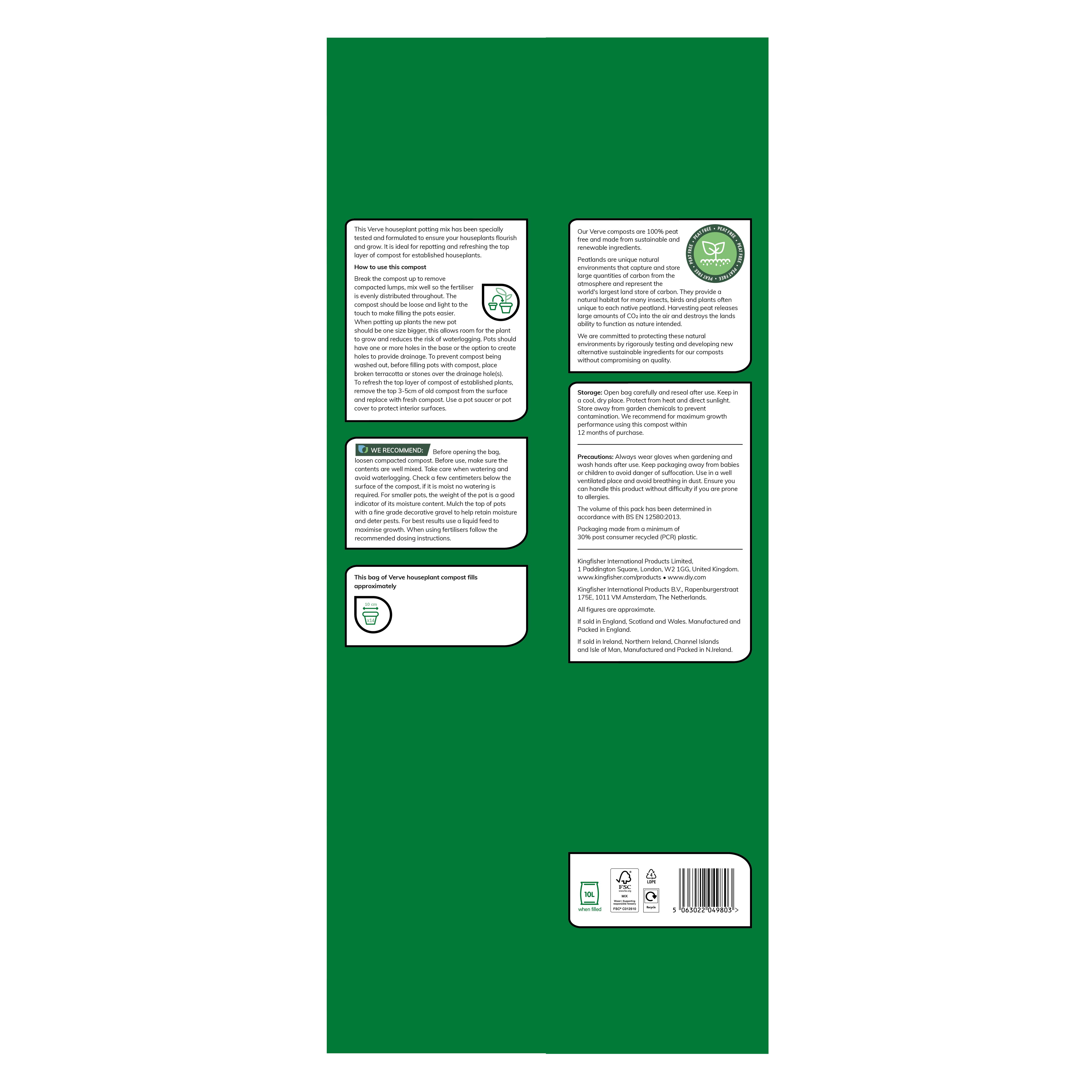 Verve Peat-free Houseplant Compost 10L