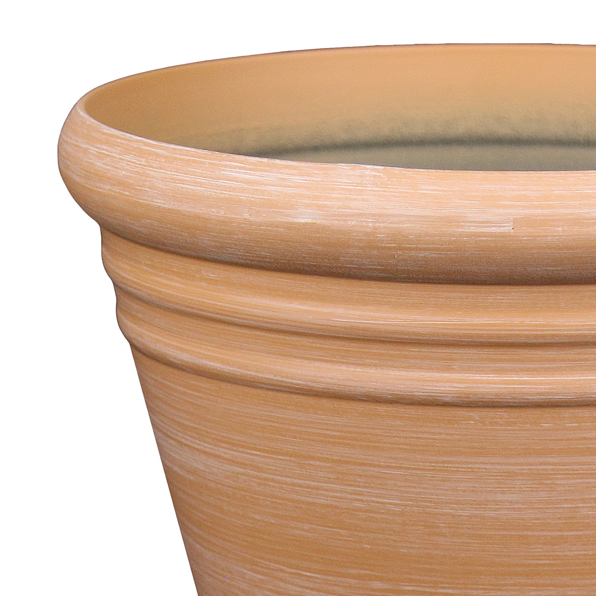 Verve Piave Terracotta Polypropylene (PP) Round Plant pot (Dia)30.6cm
