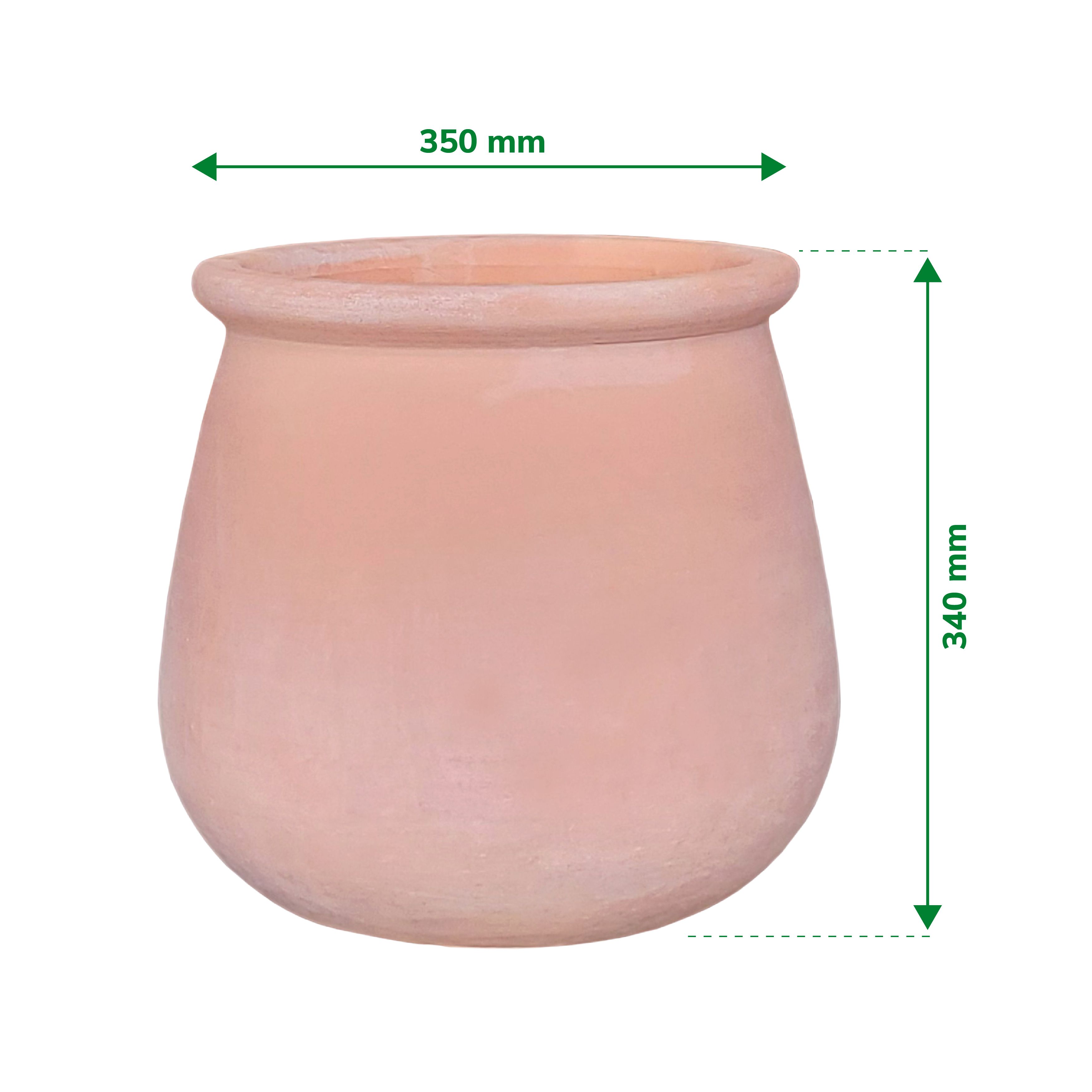 Verve Pink Whitewash Terracotta Plant pot (Dia) 35cm, (H)34cm