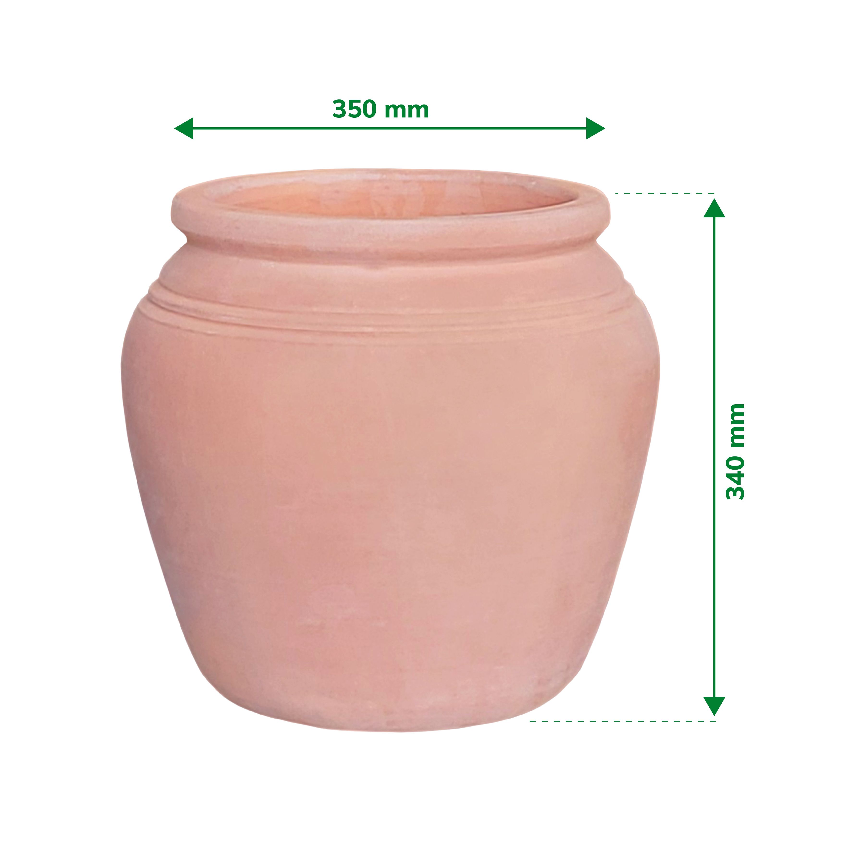 Verve Pink Whitewash Terracotta Plant pot (Dia) 35cm, (H)34cm