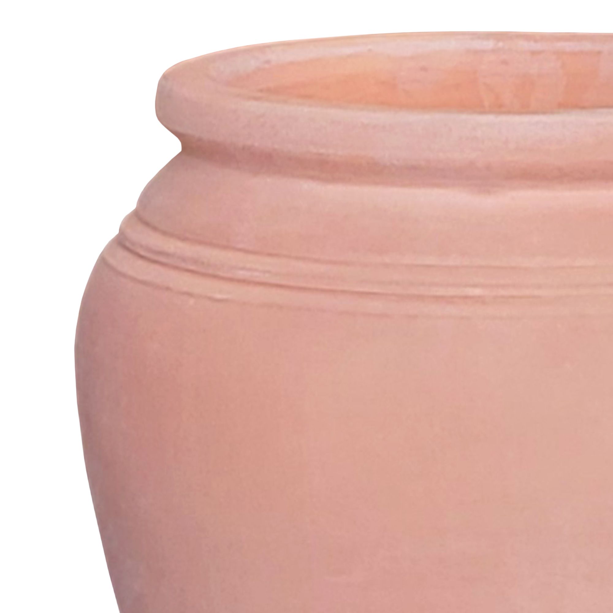 Verve Pink Whitewash Terracotta Plant pot (Dia) 35cm, (H)34cm