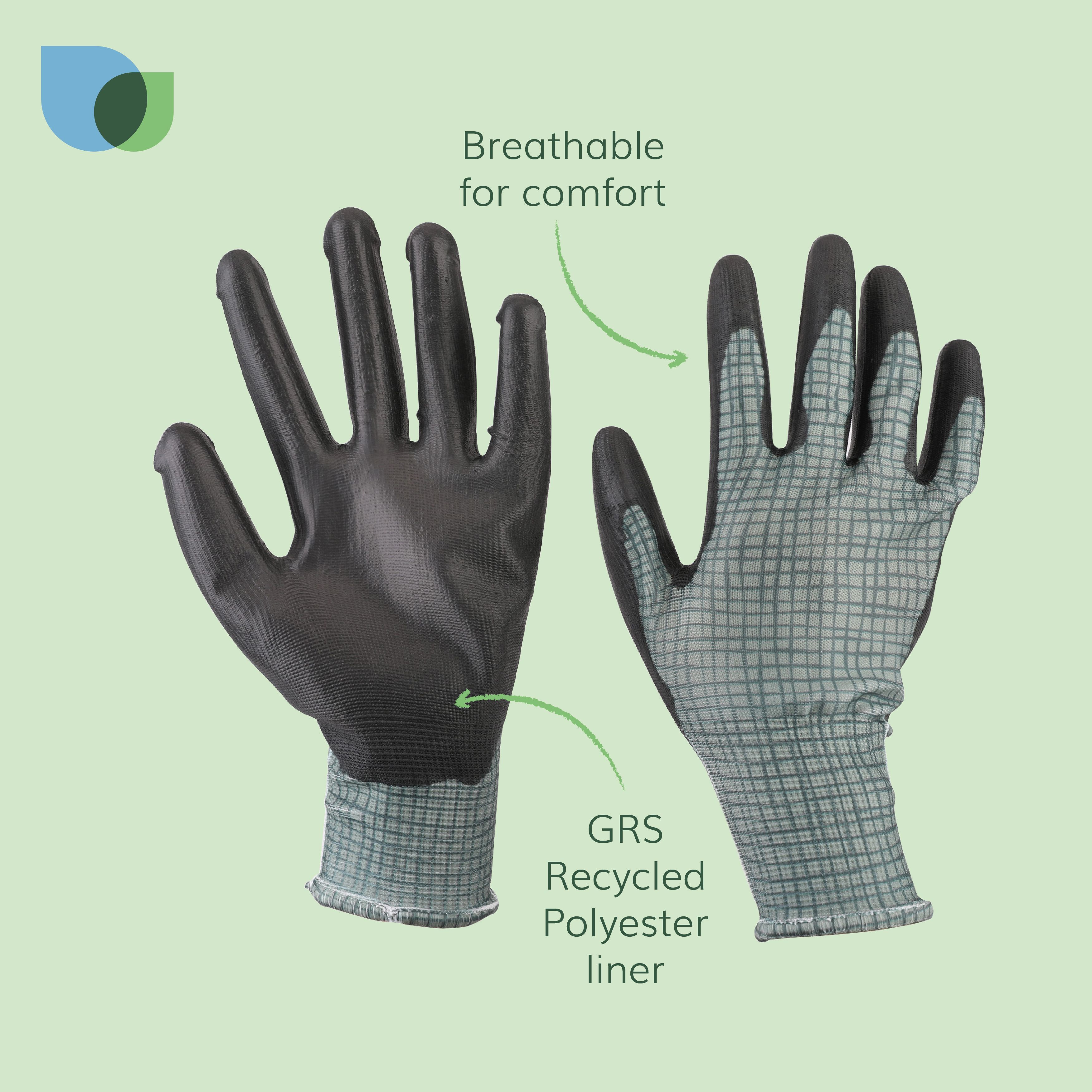 Verve Polyester & polyurethane Green Gardening gloves Large, Pair