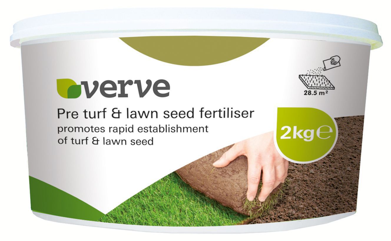 Verve Pre Lawn Seed Turf Fertiliser 28m 1l Tradepoint