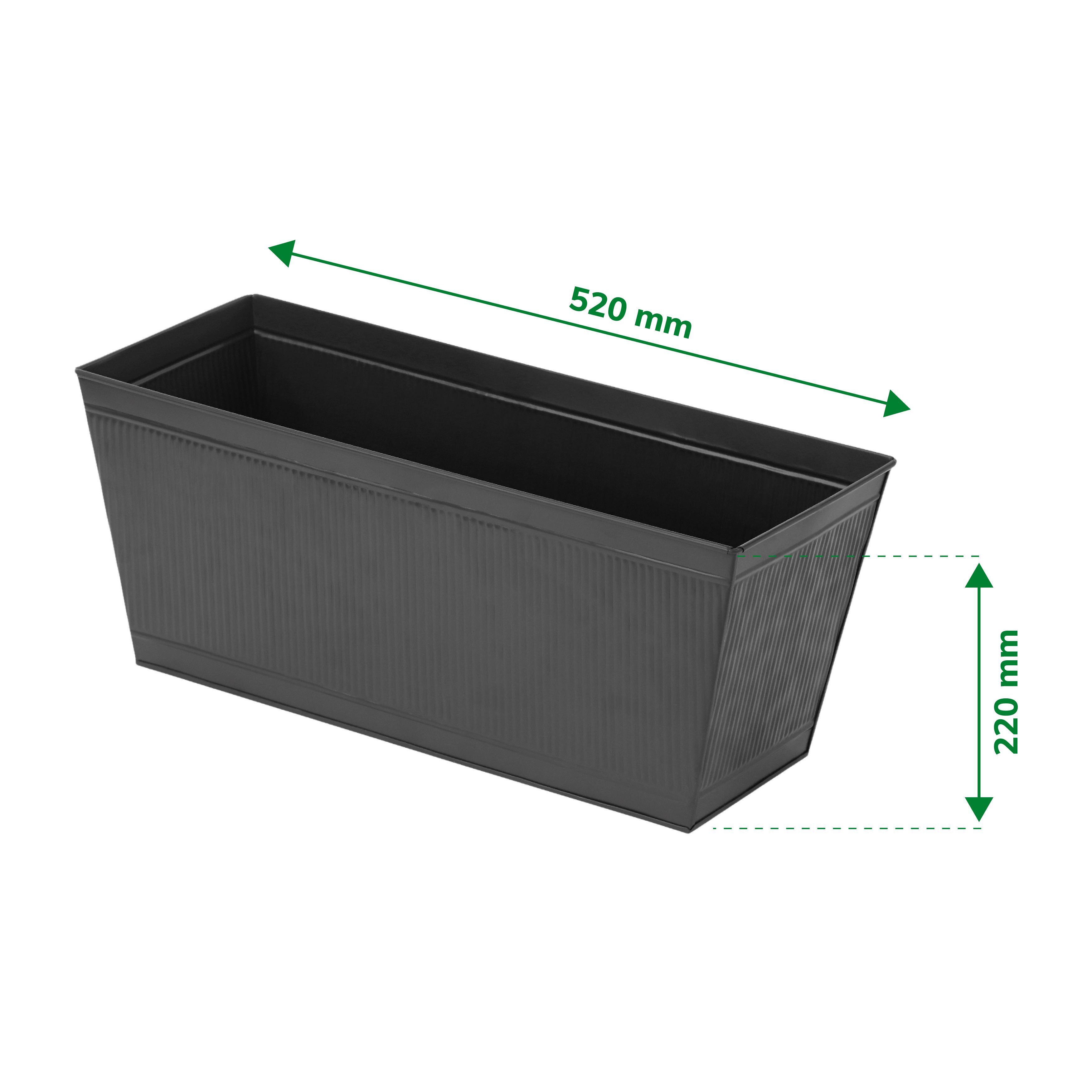 Verve Rectangular Metal Planter 6L - Grey