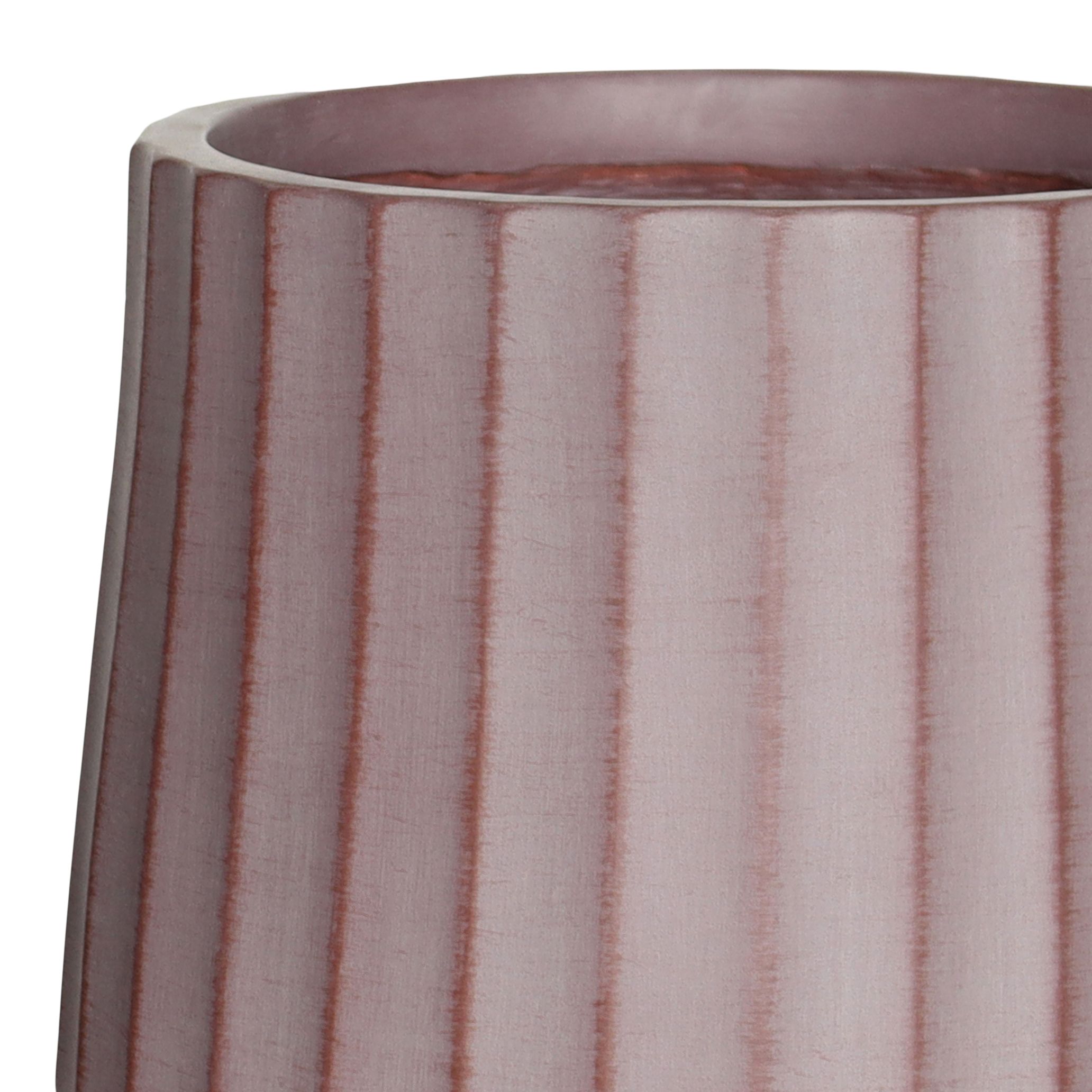 Verve Red Wide ribbed Fibreclay Plant pot (Dia) 28cm, (H)25cm