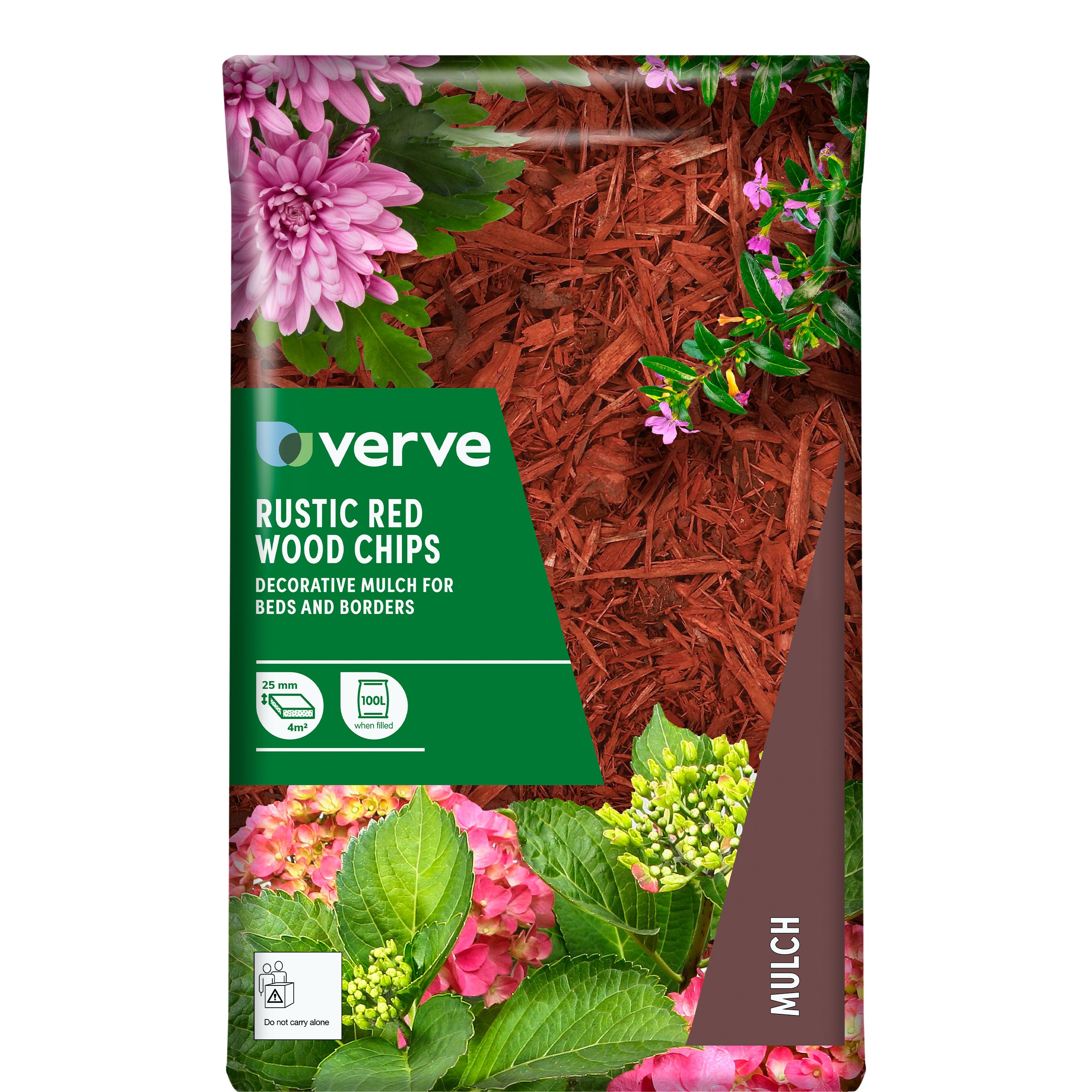 Verve Red Woodchip mulch 100L Bag