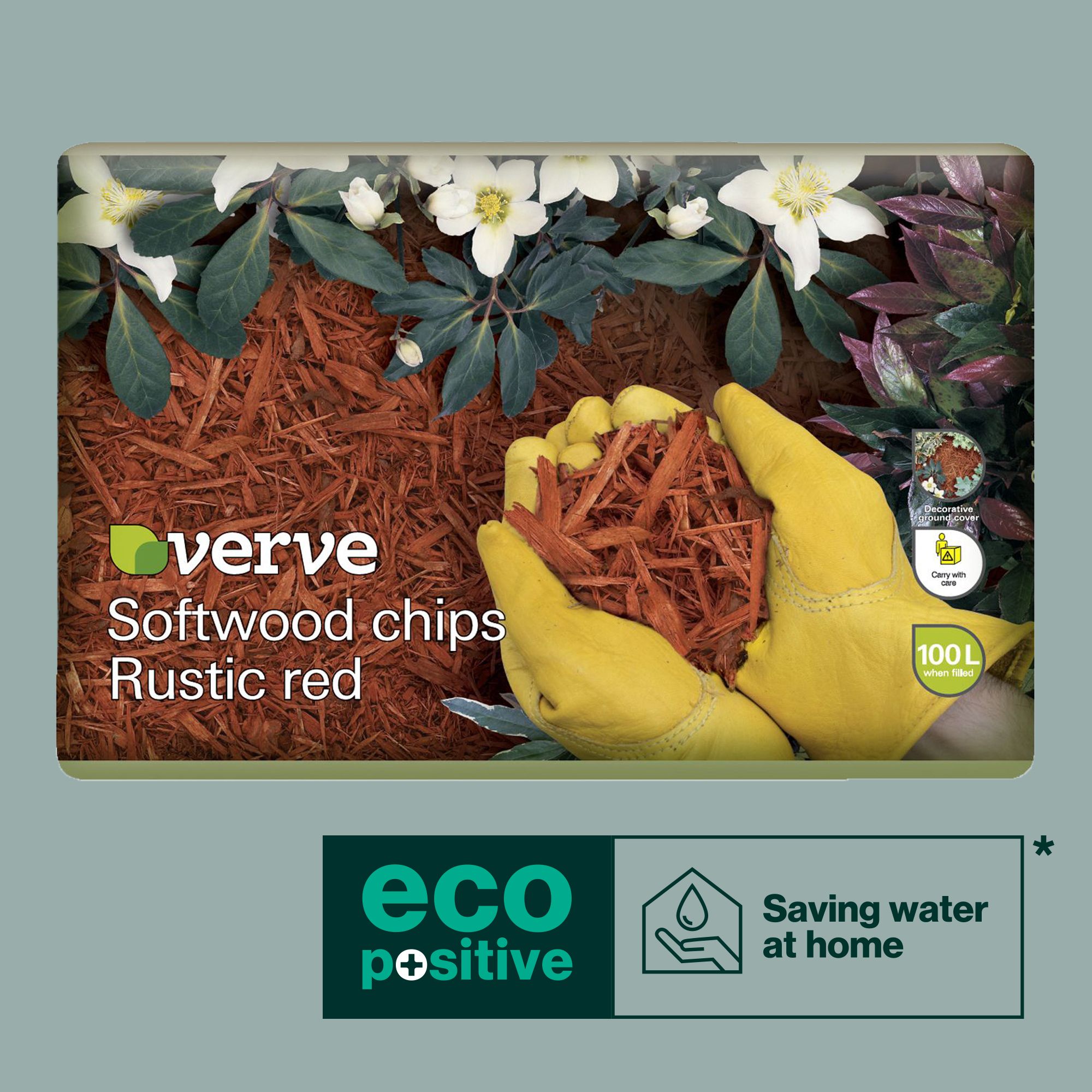 Verve Red Woodchip mulch 100L Bag