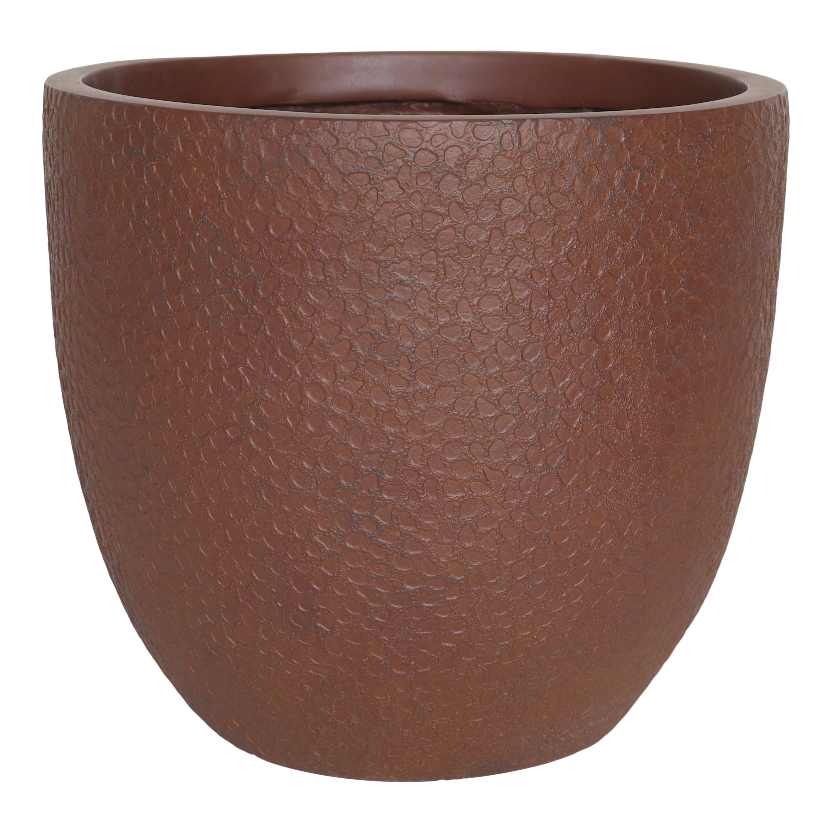 Verve Rust Brown Volcanic Fibreclay Plant pot (Dia) 30cm, (H)28cm