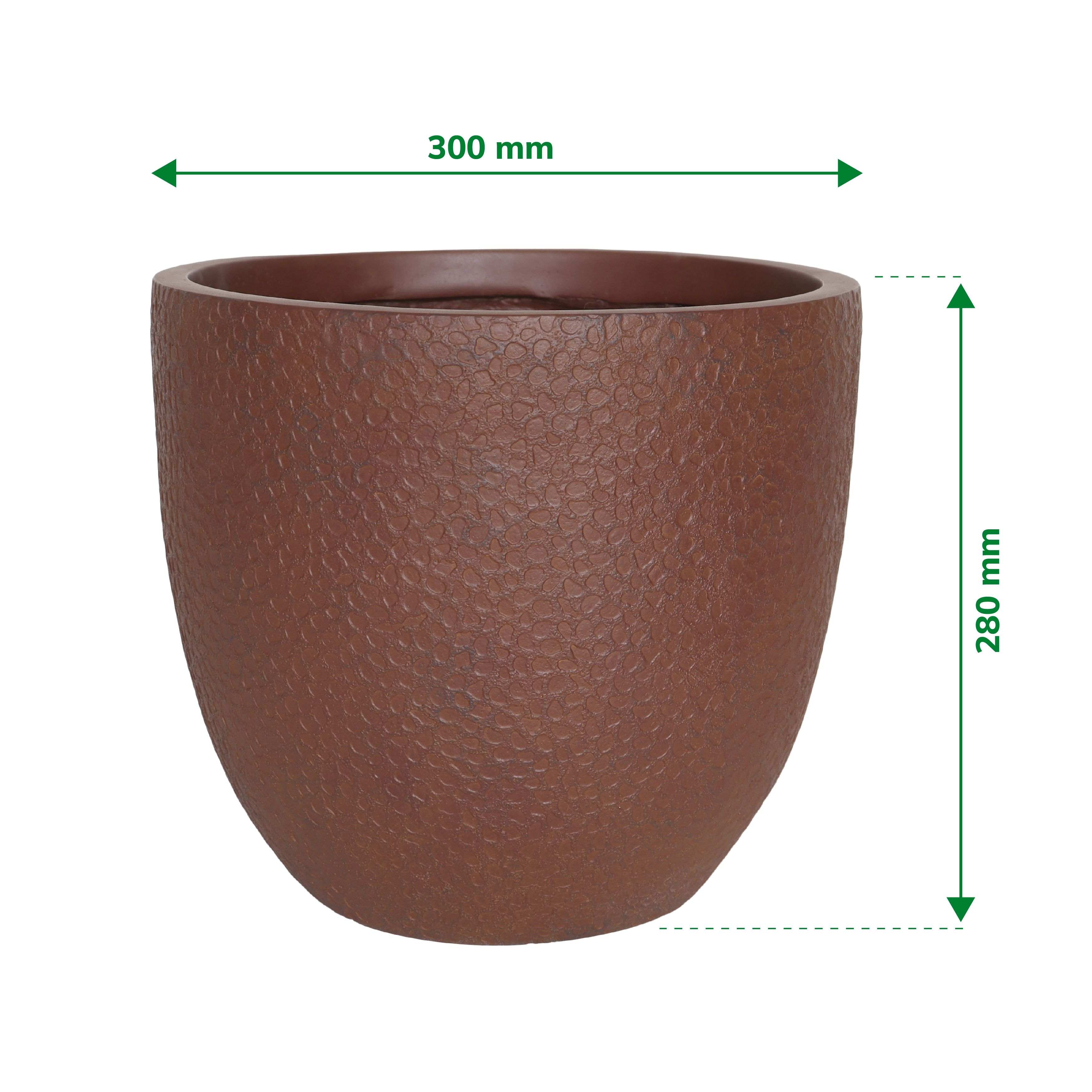 Verve Rust Brown Volcanic Fibreclay Plant pot (Dia) 30cm, (H)28cm