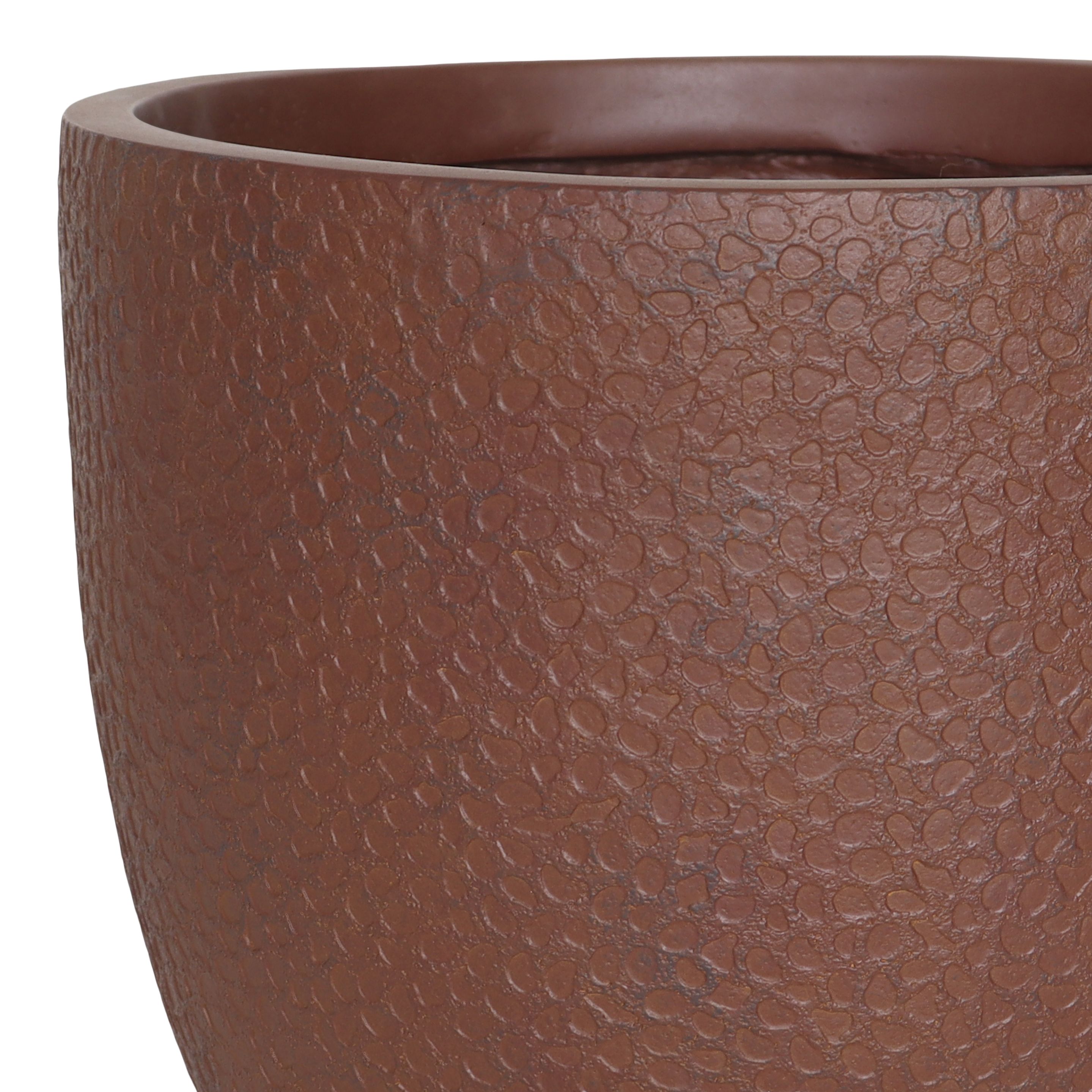 Verve Rust Brown Volcanic Fibreclay Plant pot (Dia) 30cm, (H)28cm