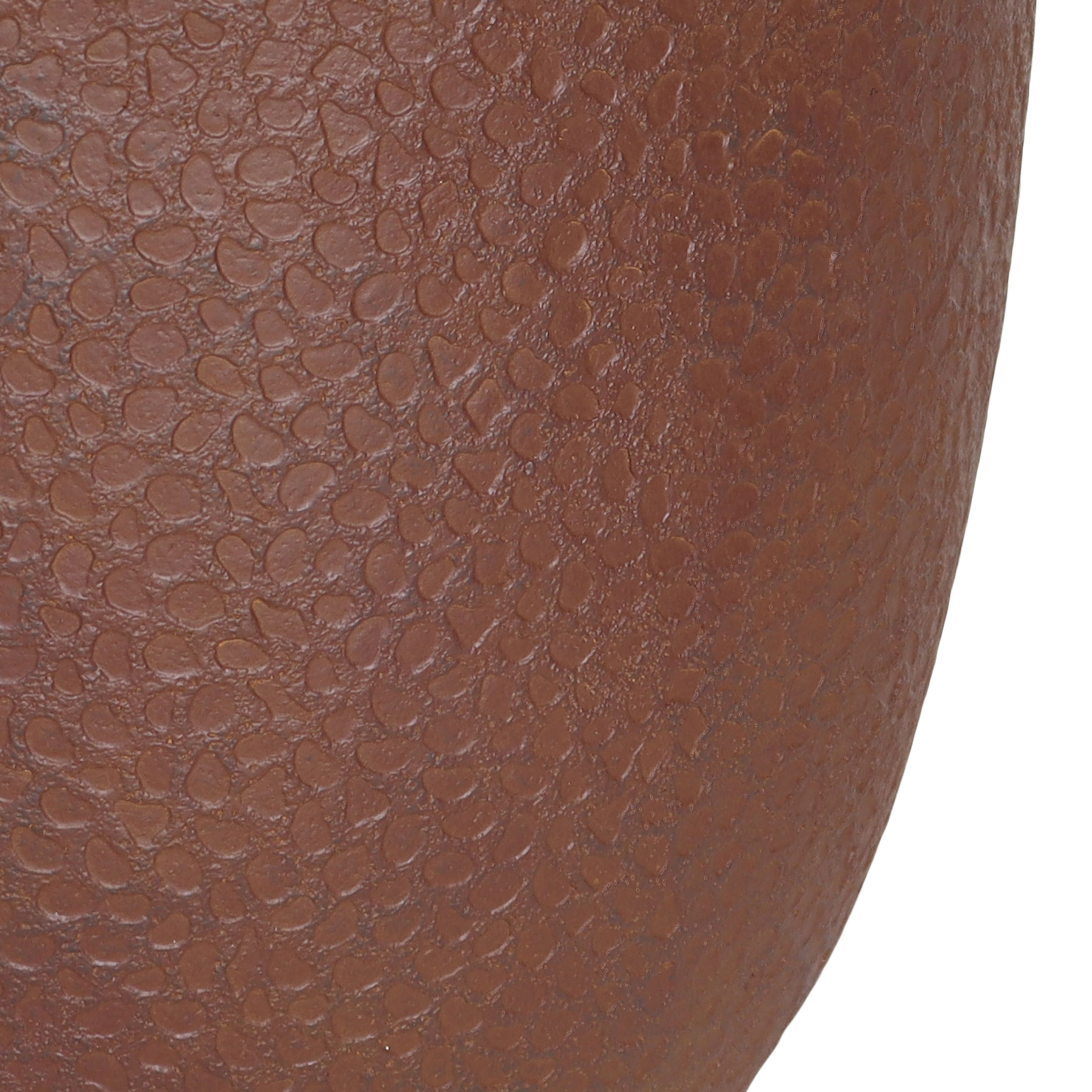 Verve Rust Brown Volcanic Fibreclay Plant pot (Dia) 30cm, (H)28cm
