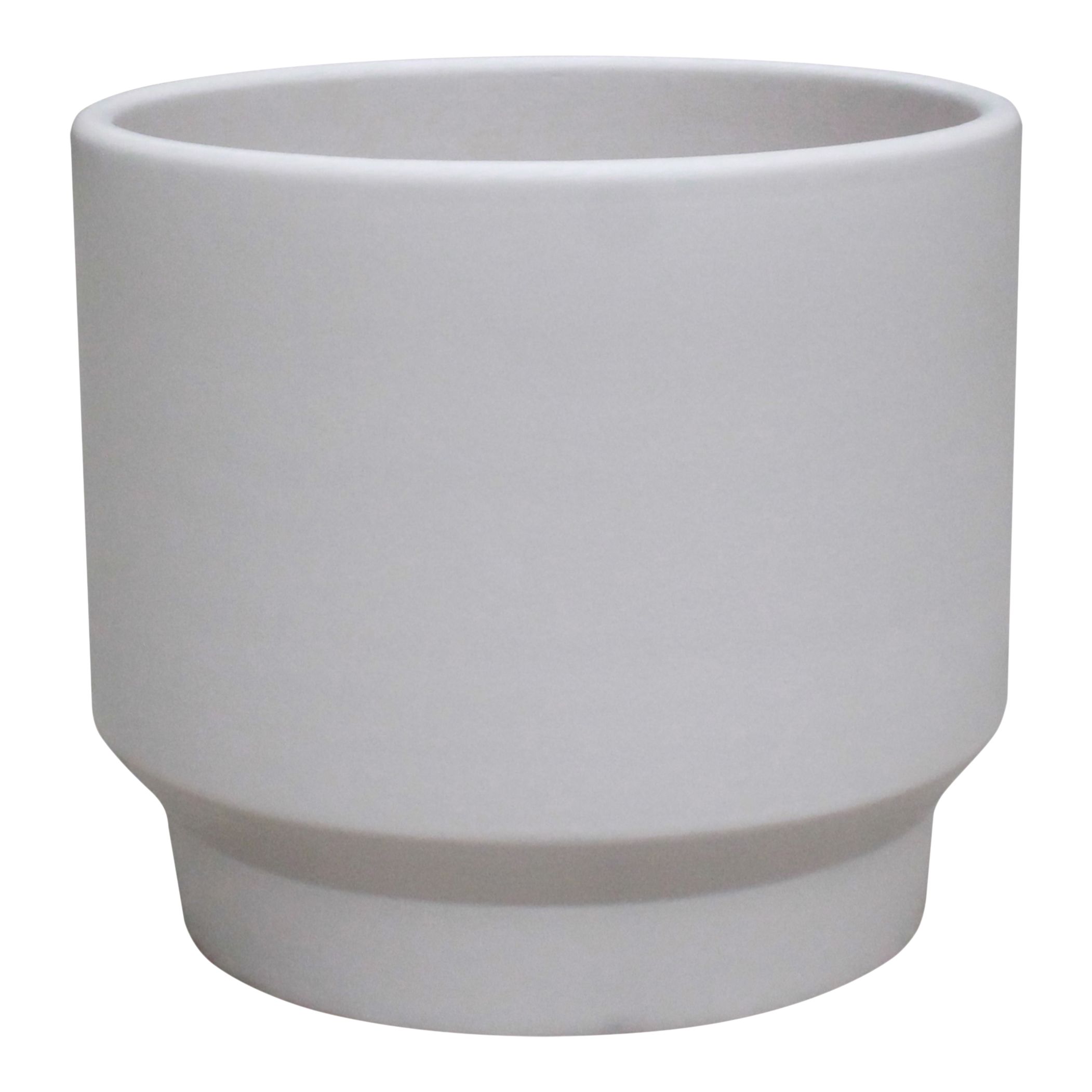 Verve Sheer bliss Cream Clay Plant pot (Dia) 14cm, (H)14cm
