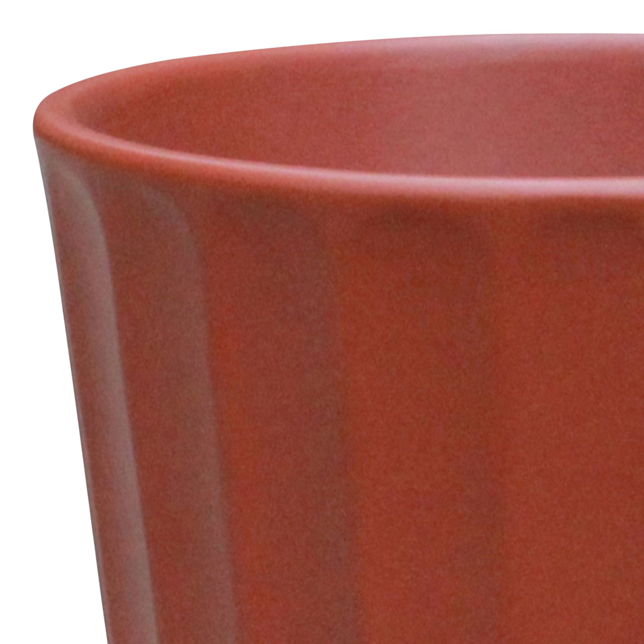 Verve Sunburn Orange Ribbed Clay Plant pot (Dia) 11cm, (H)10cm