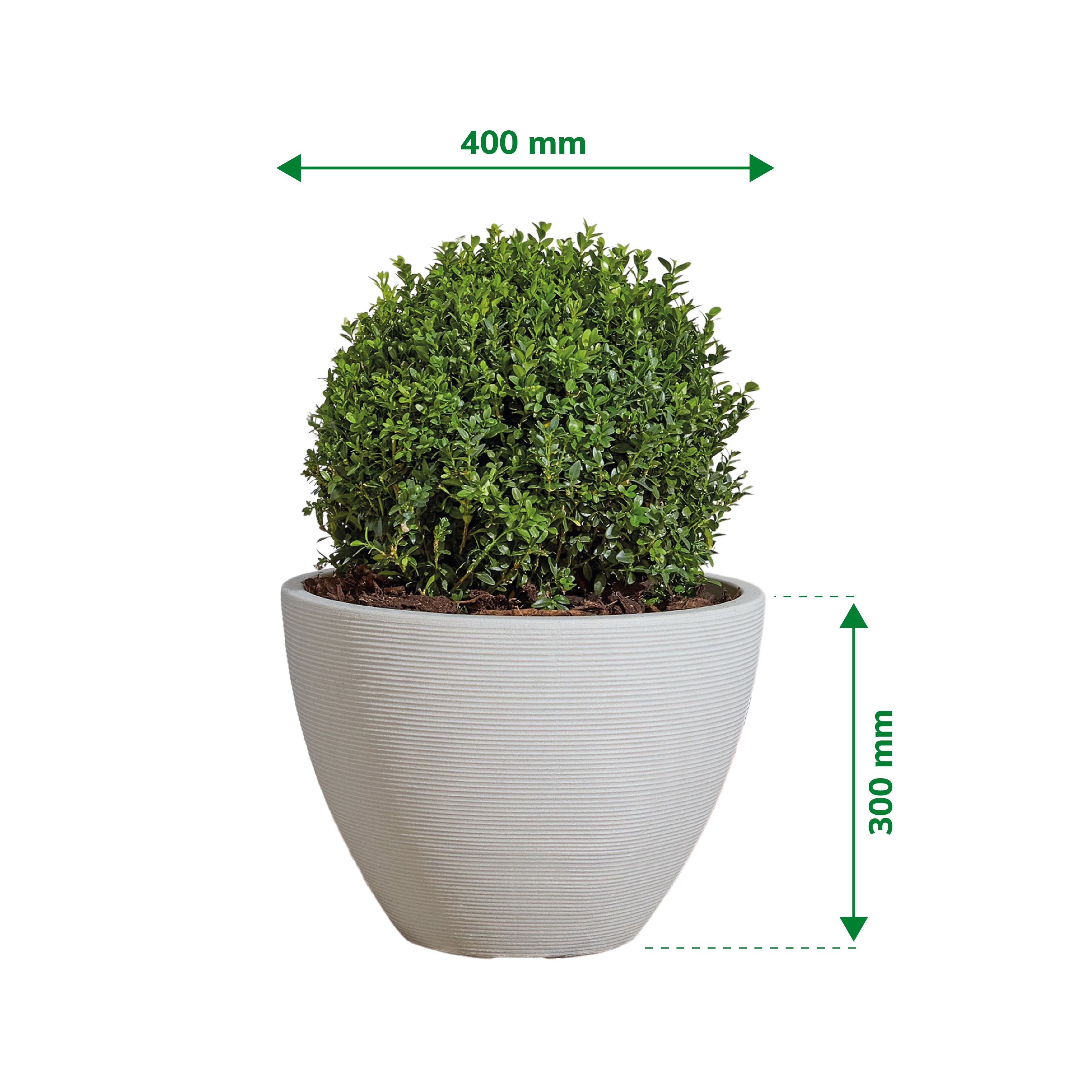Verve Taupe Brown Stone effect Ridged Planter Plastic Plant pot (Dia) 40cm, (H)30cm