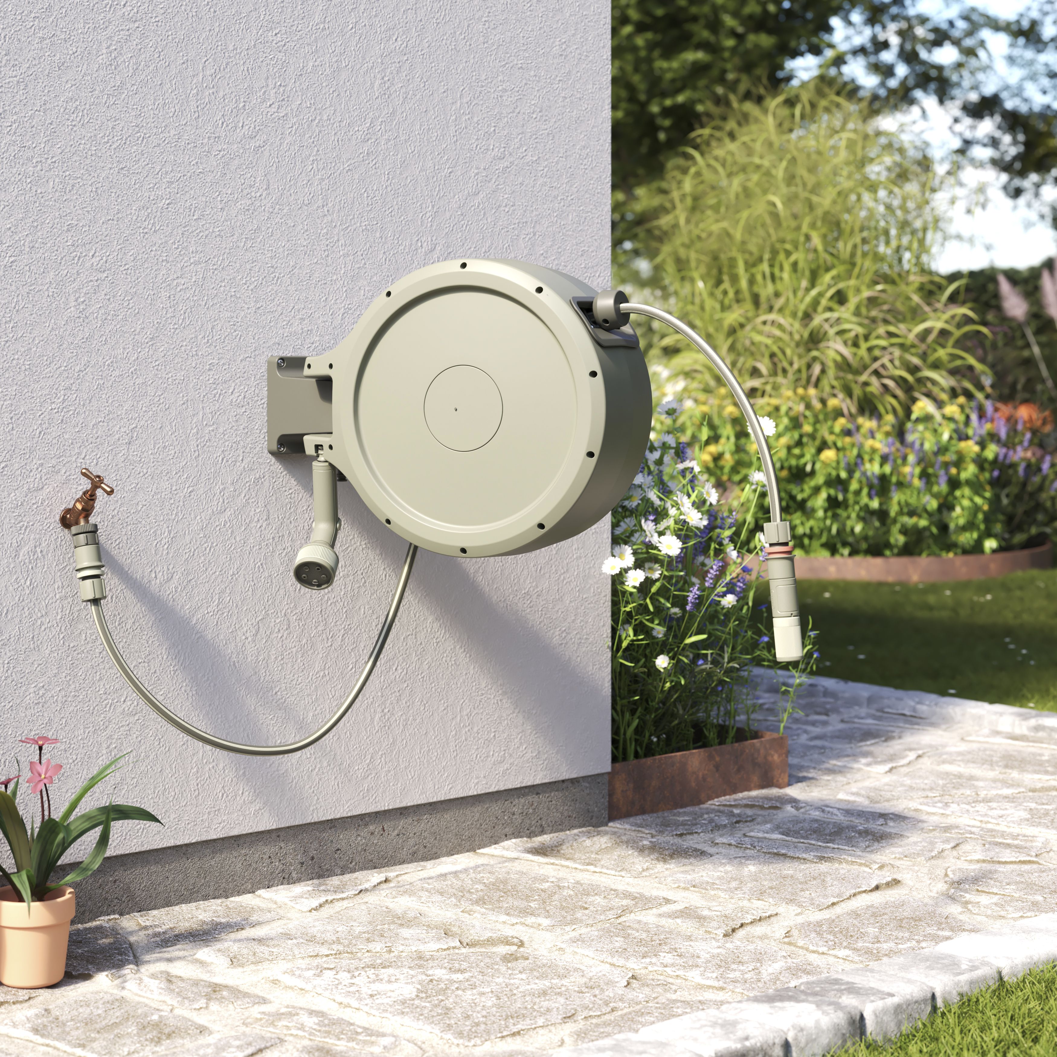 Verve Green Wall-mounted Empty hose reel Without wheels