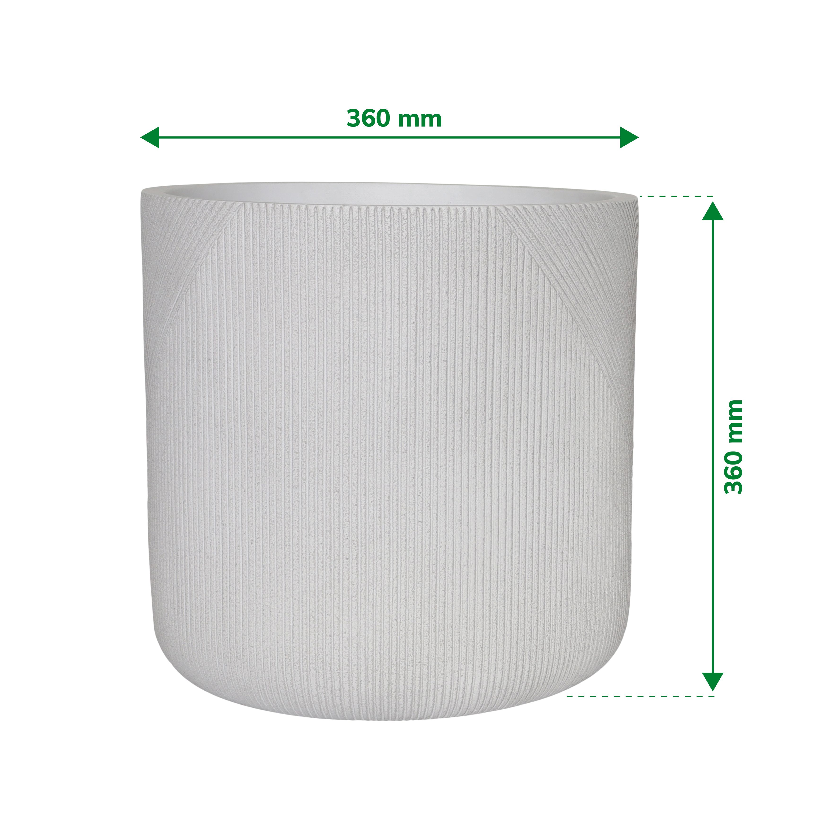 Verve White Fibreclay Plant pot (Dia) 36cm, (H)36cm