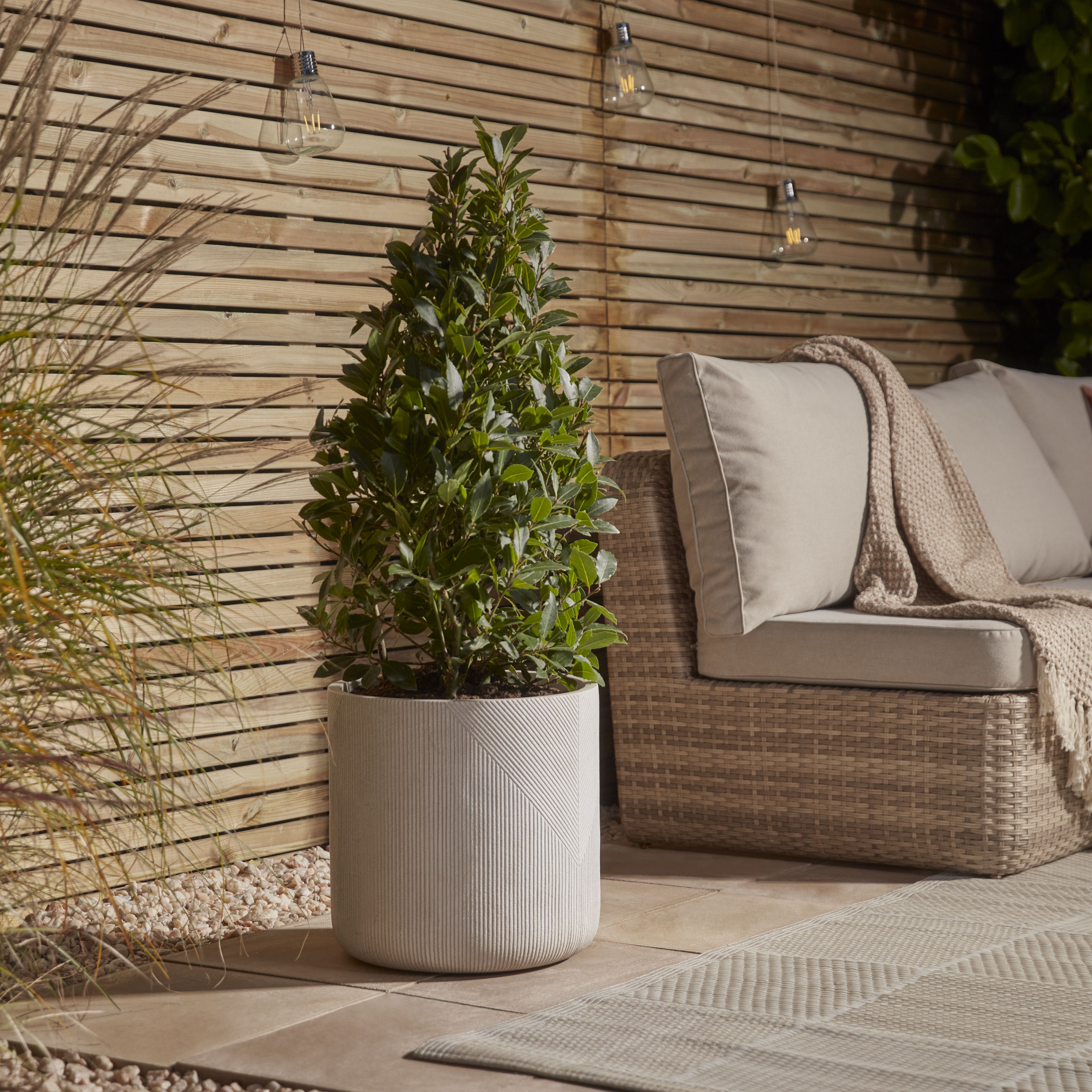 Verve White Fibreclay Plant pot (Dia) 36cm, (H)36cm