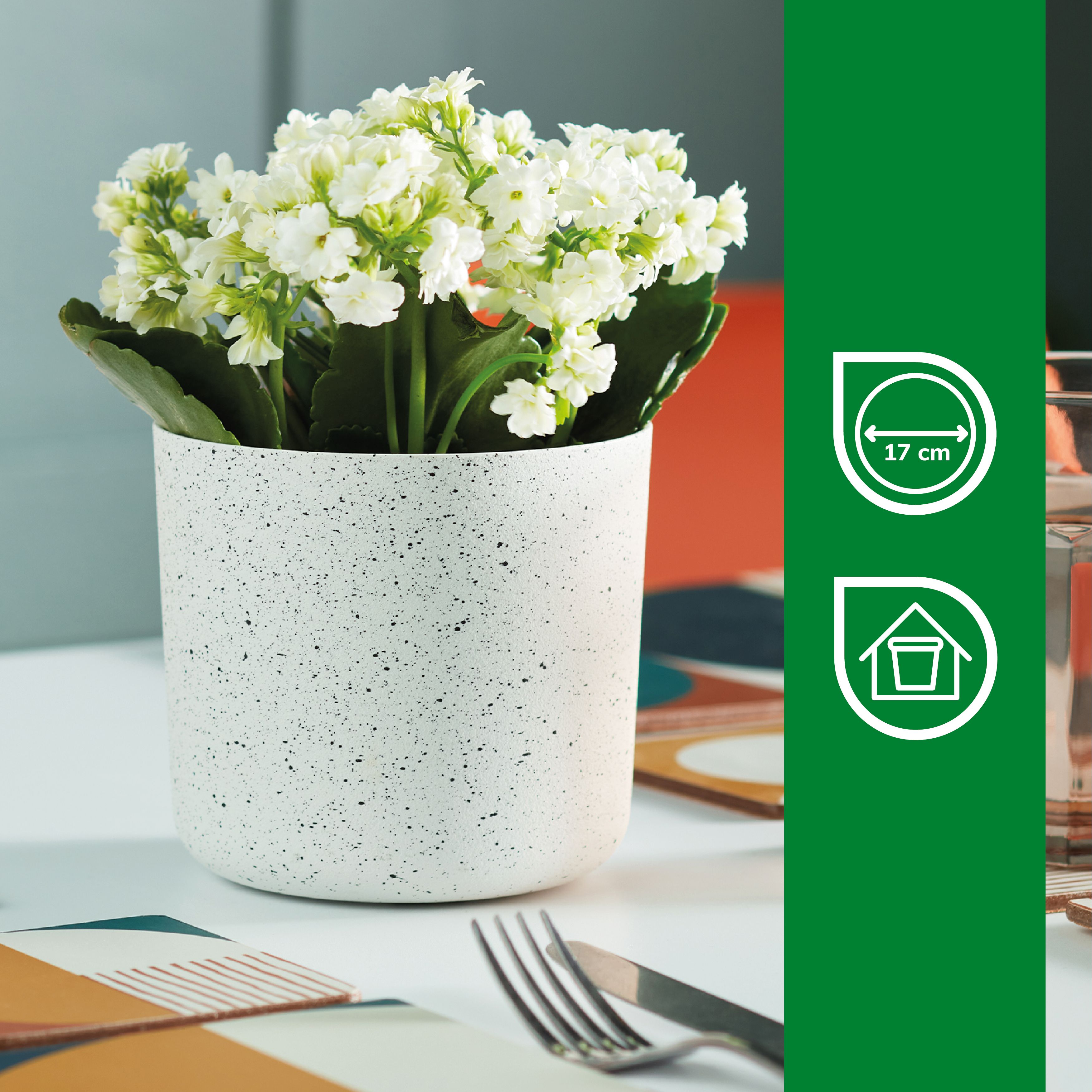 Verve White Recycled plastic Plant pot (Dia) 20.5cm, (H)17cm