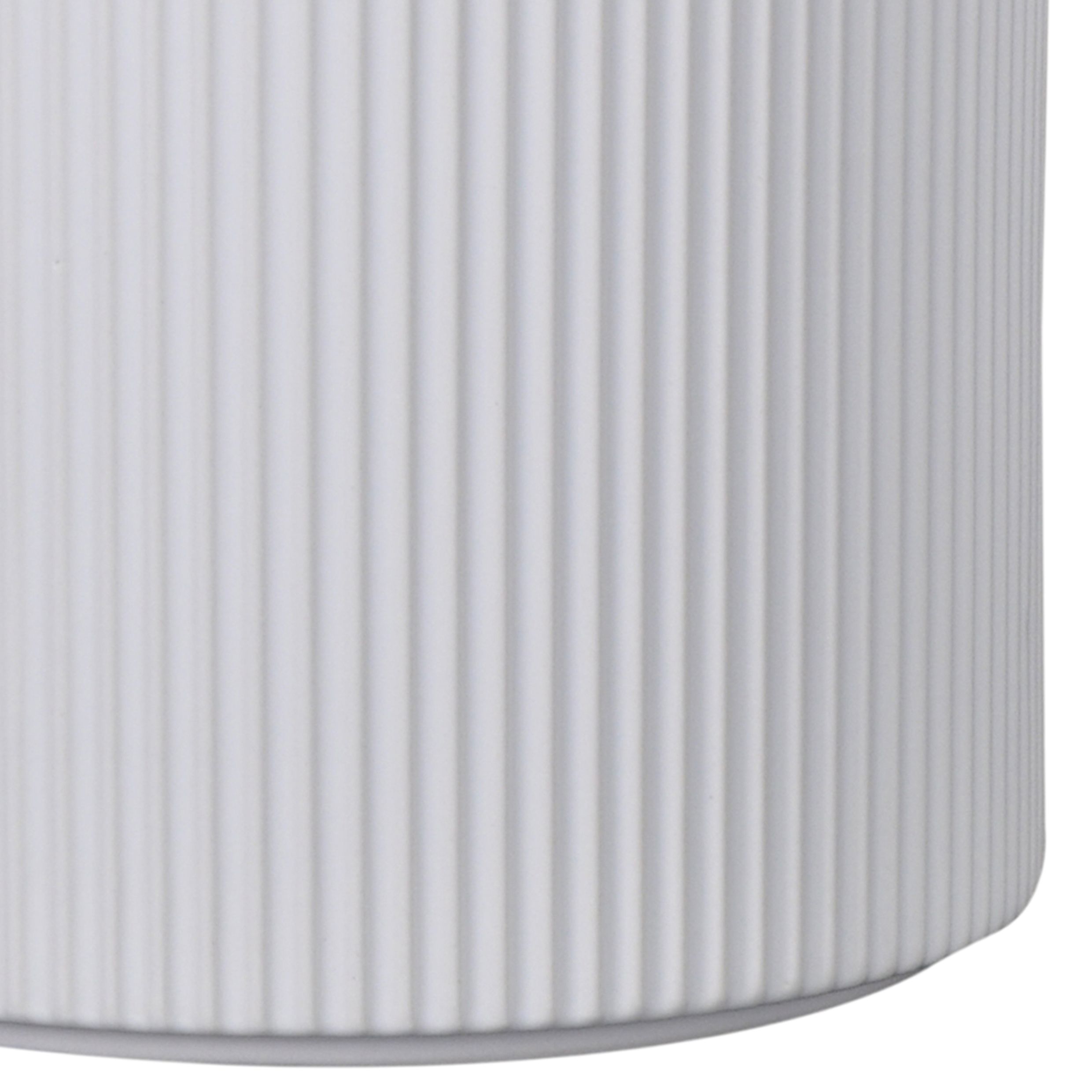 Verve White Ribbed Ceramic Plant pot (Dia) 16cm, (H)16cm
