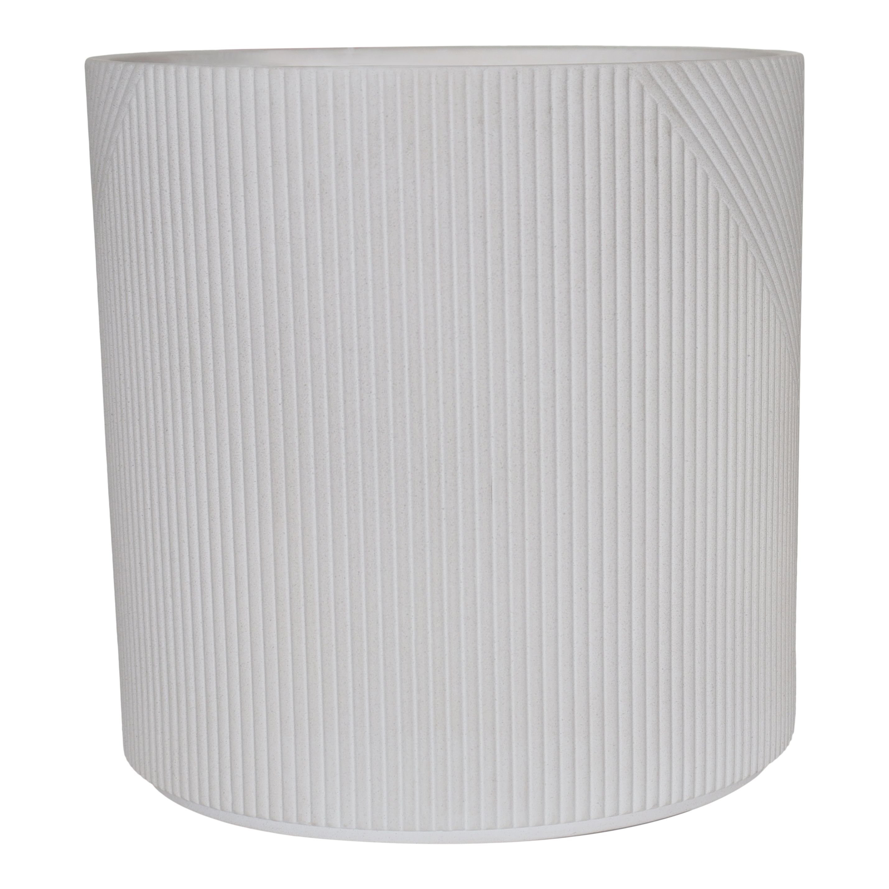 Verve White Terracotta Plant pot (Dia) 19cm, (H)19cm