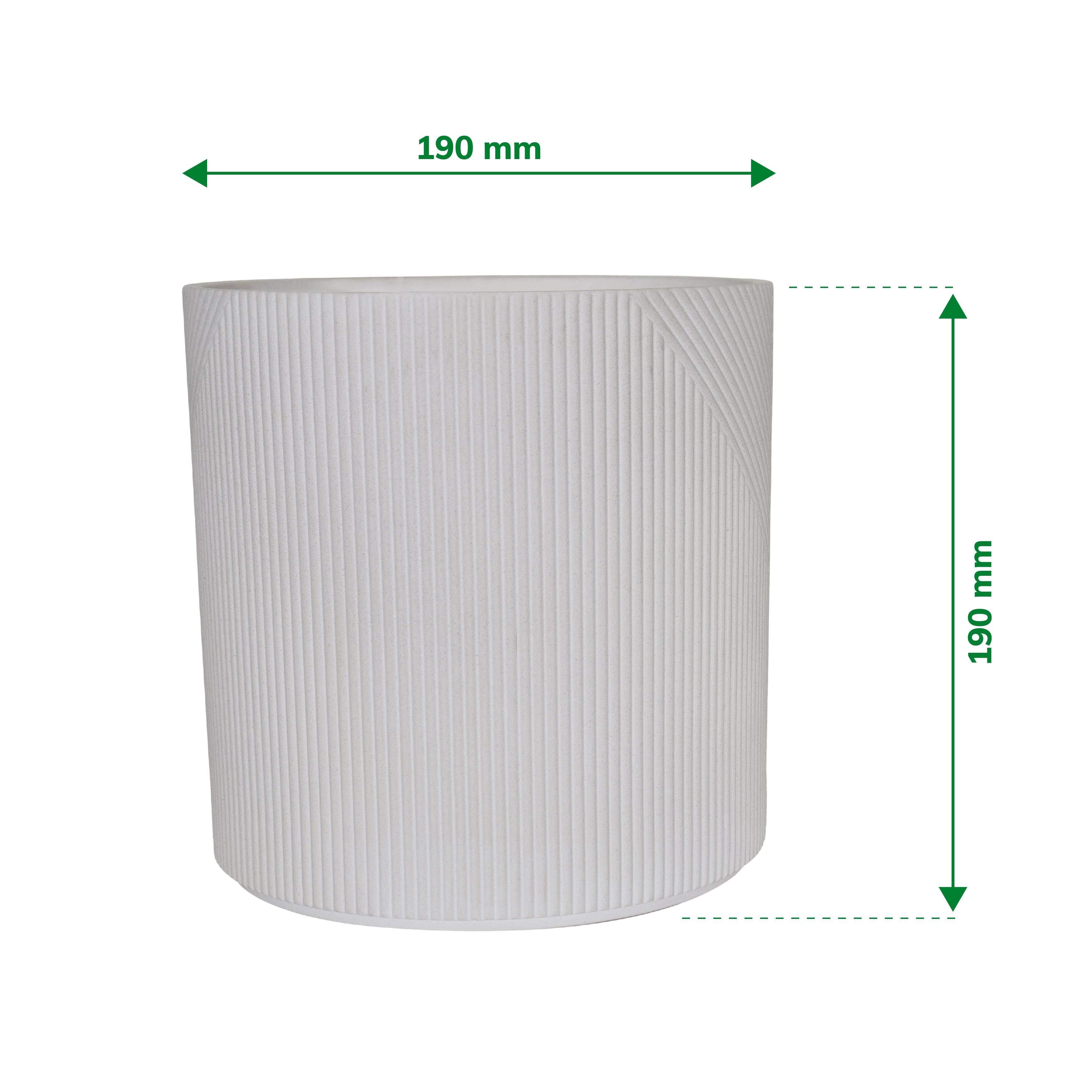 Verve White Terracotta Plant pot (Dia) 19cm, (H)19cm