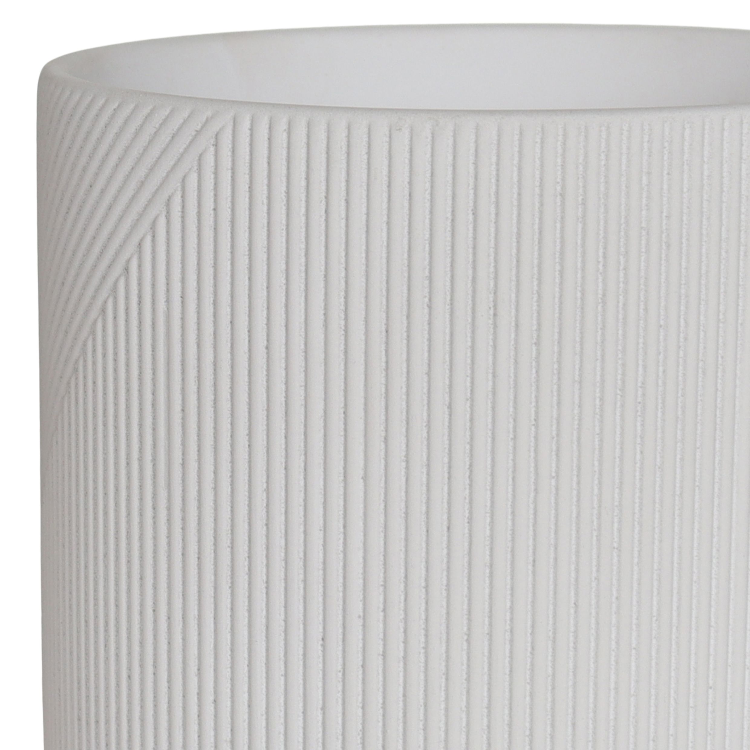 Verve White Terracotta Plant pot (Dia) 19cm, (H)19cm