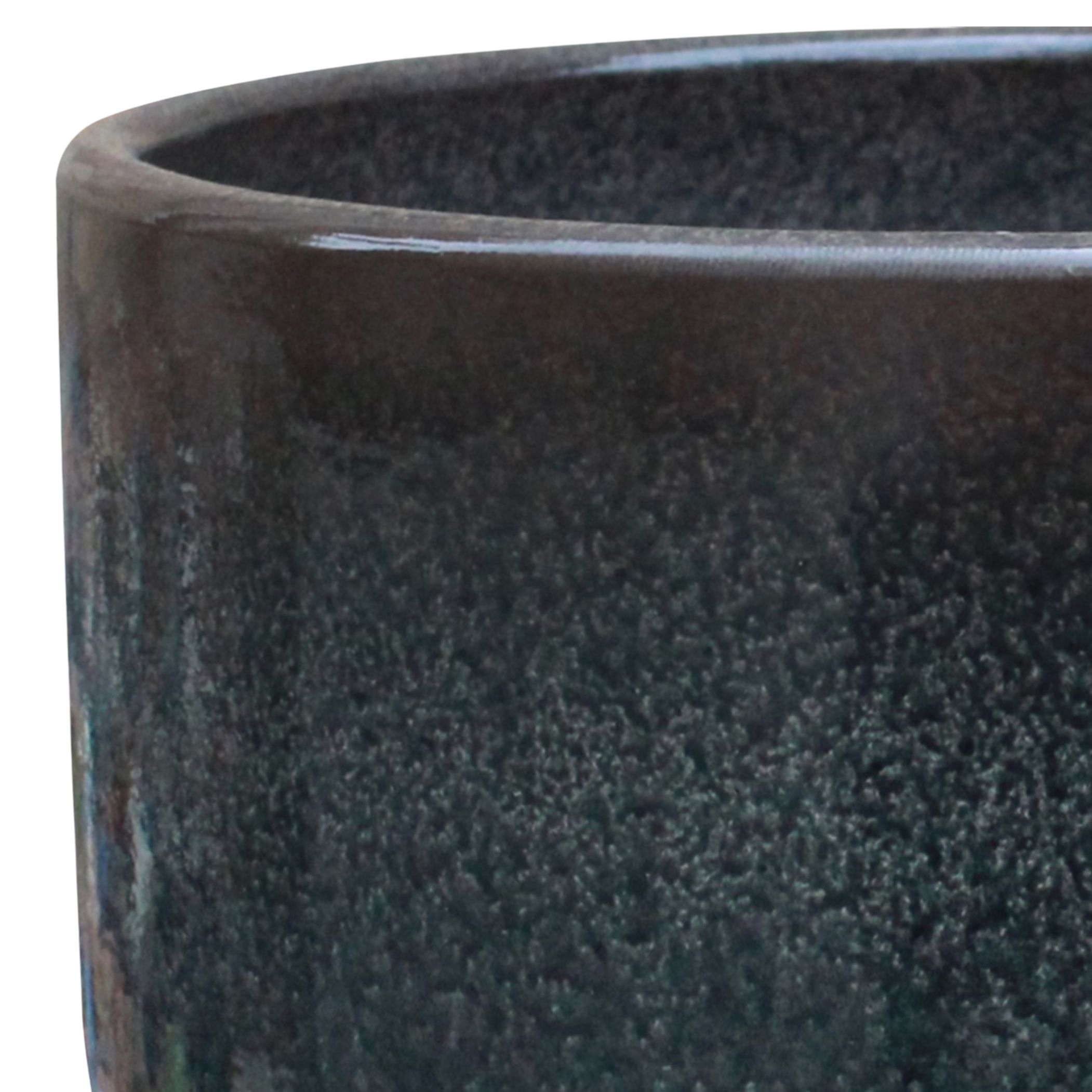 Verve Zen black Clay Plant pot (Dia) 16.5cm, (H)13.5cm