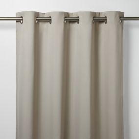 Vestris Beige Plain Blackout Eyelet Curtain (W)167cm (L)183cm, Single