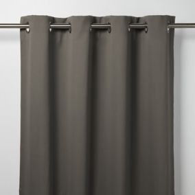 Vestris Dark grey Plain Blackout Eyelet Curtain (W)140cm (L)260cm, Single