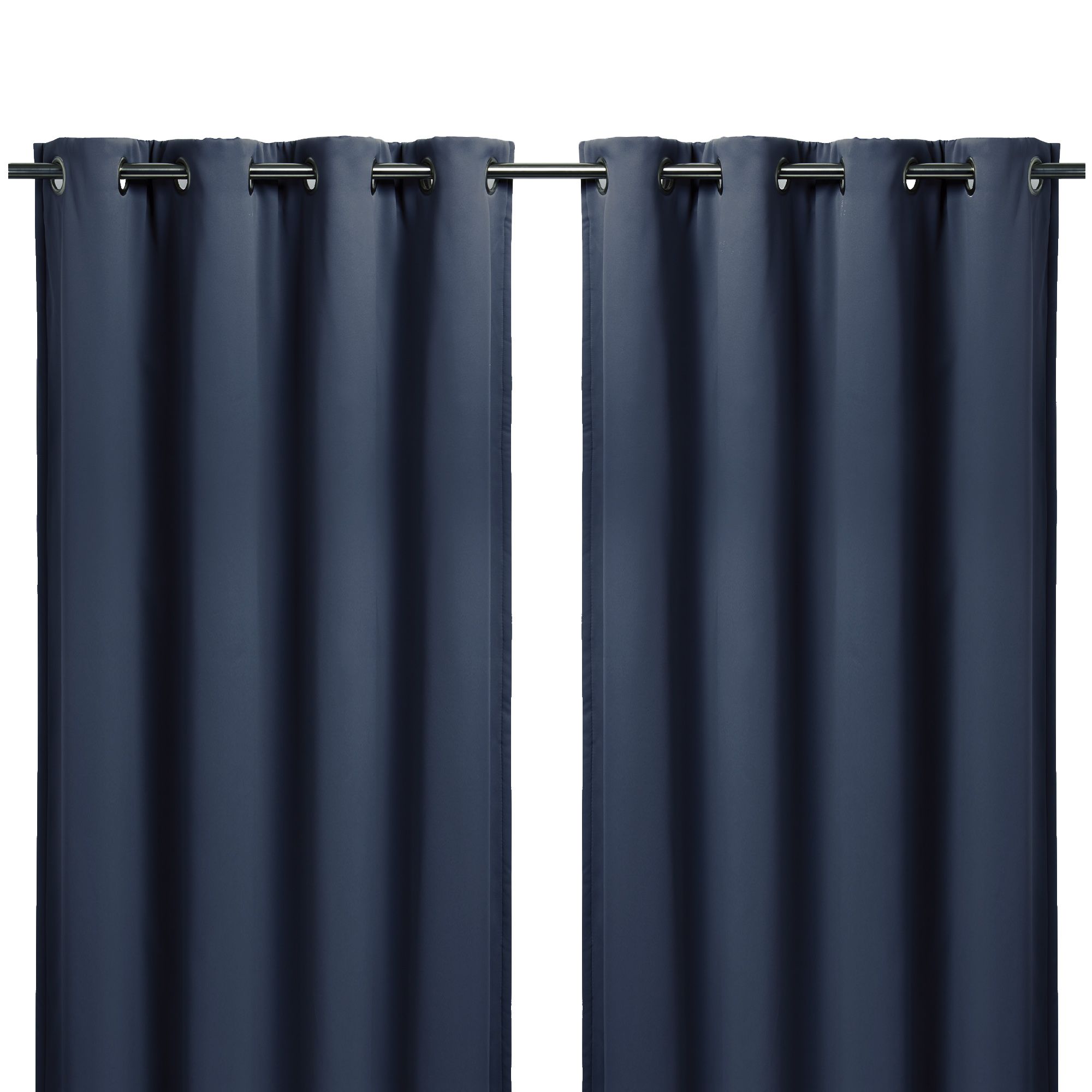 Vestris Navy Plain Blackout & thermal Eyelet Curtain (W)117cm (L)137cm, Pair