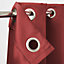 Vestris Red Plain Blackout Eyelet Curtain (W)117cm (L)137cm, Single