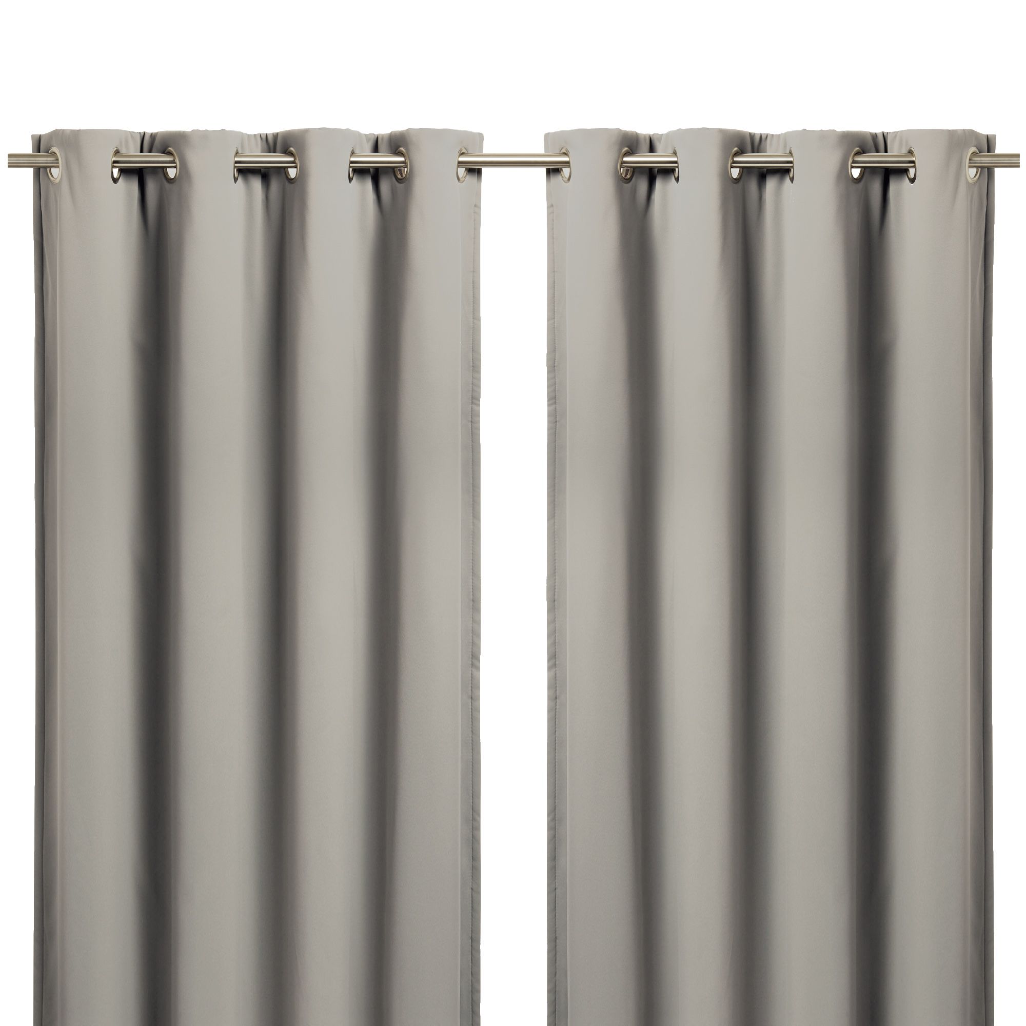 Vestris Taupe Plain Blackout & thermal Eyelet Curtain (W)117cm (L)137cm, Pair
