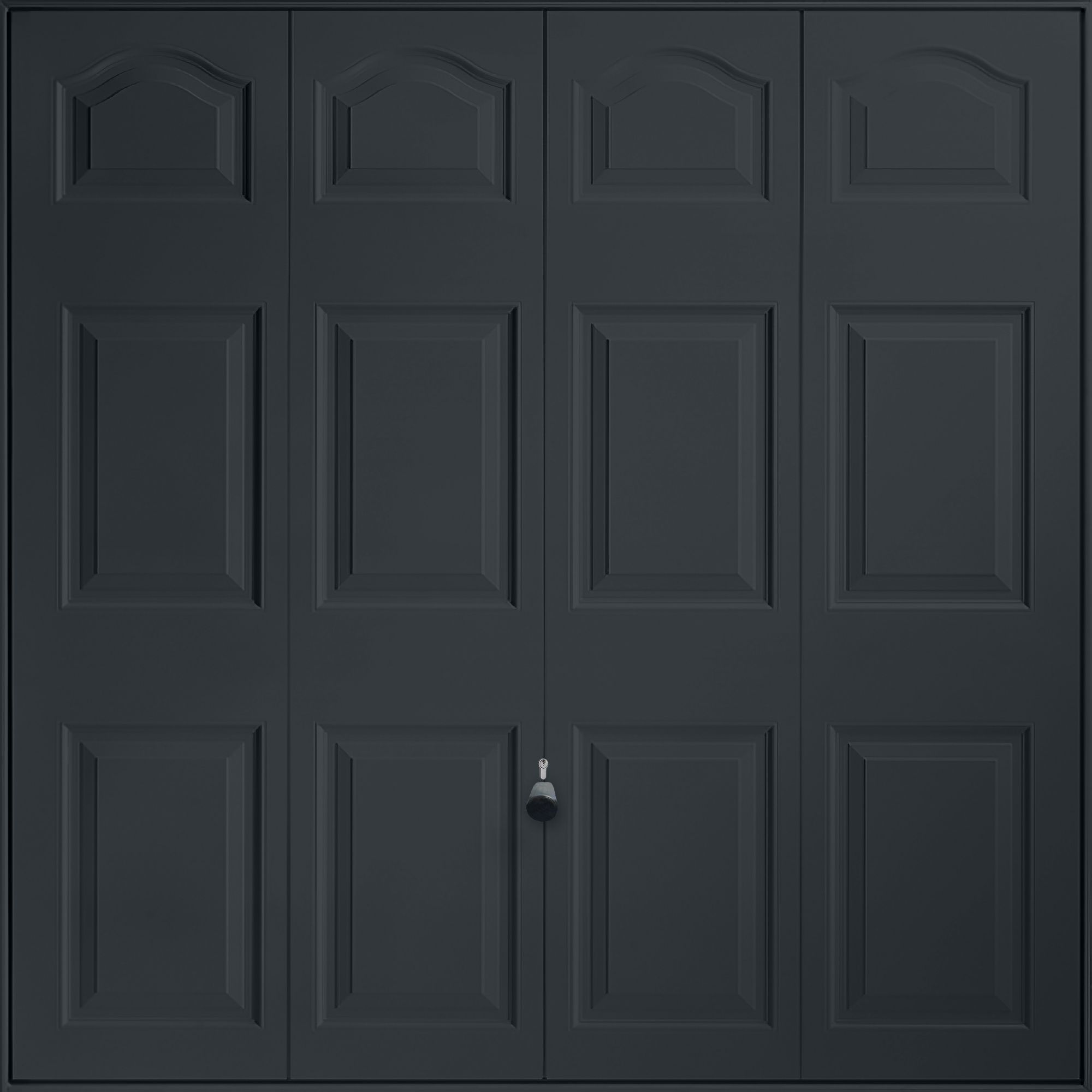 Victorian 12-panelled Up & over Anthracite grey Retractable Garage door, (H)2194mm (W)2579mm (T)40mm