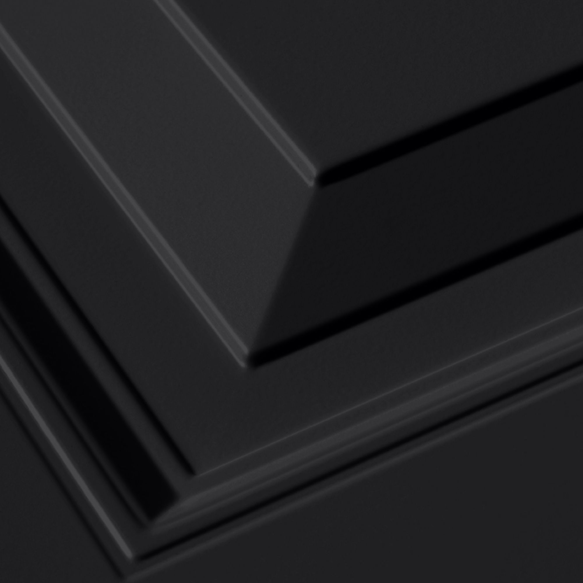 Victorian 12-panelled Up & over Black Canopy Garage door, (H)2039mm (W)2579mm (T)40mm