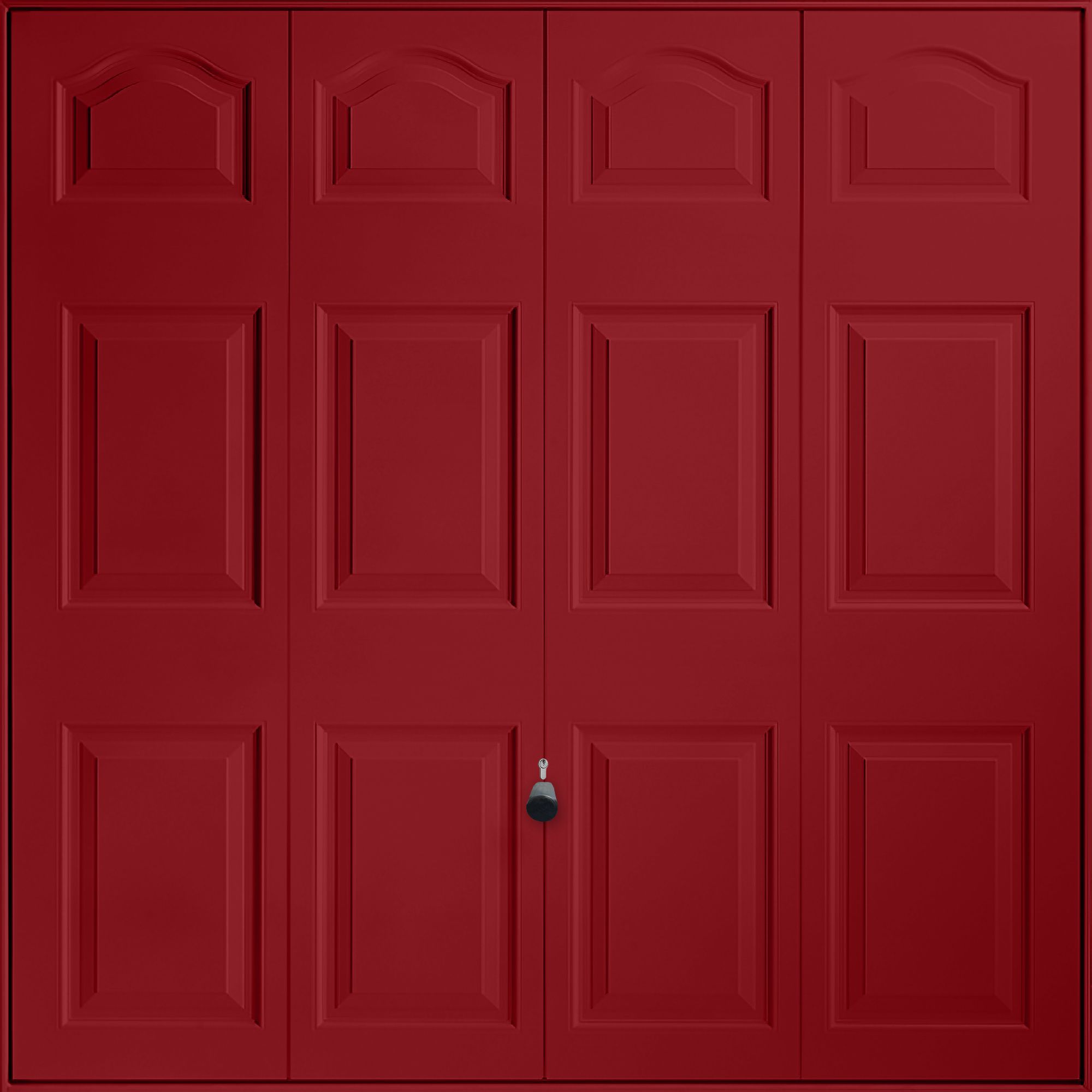 Victorian 12-panelled Up & over Ruby red Canopy Garage door, (H)2039mm (W)2274mm (T)40mm