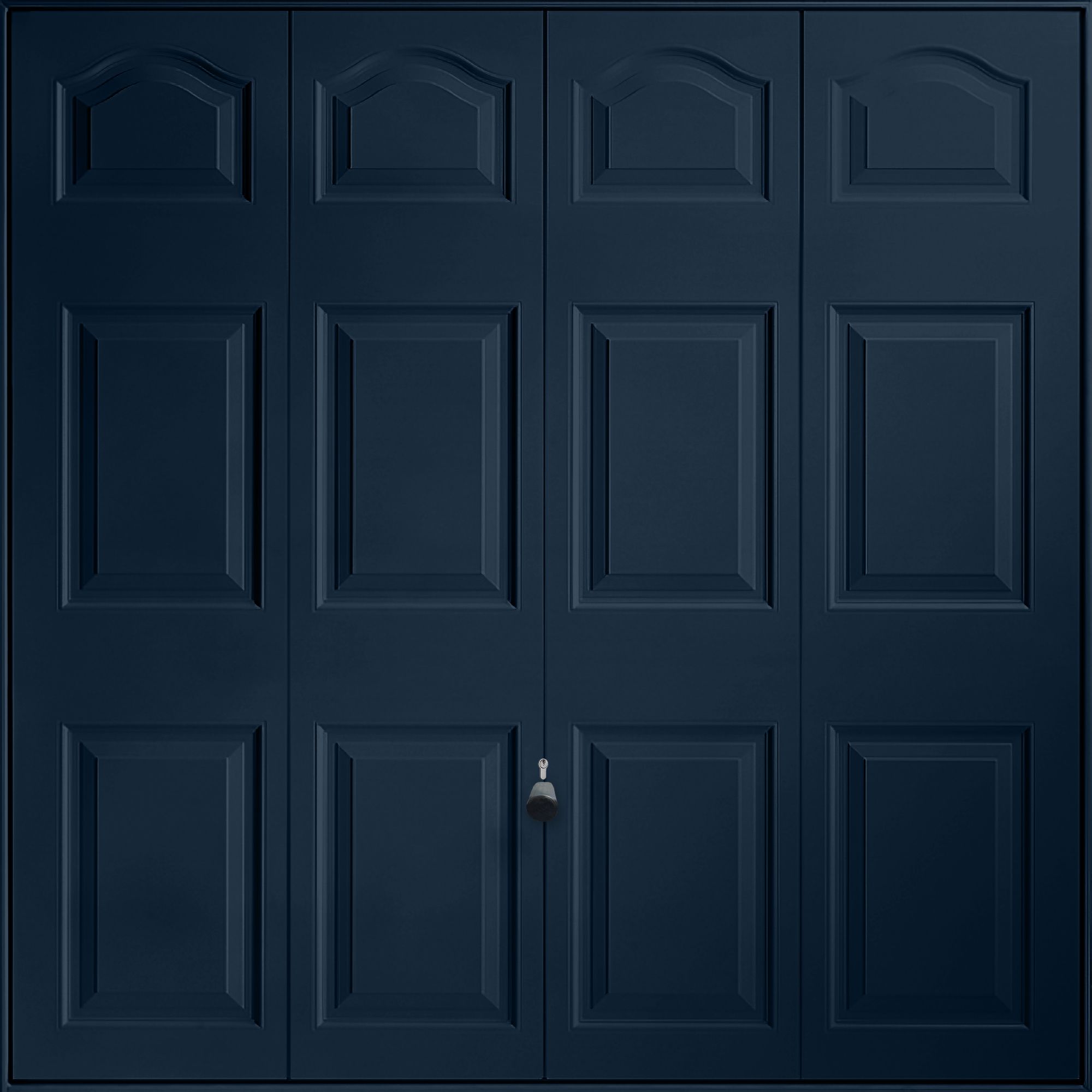 Victorian 12-panelled Up & over Steel blue Retractable Garage door, (H)2039mm (W)2399mm (T)40mm