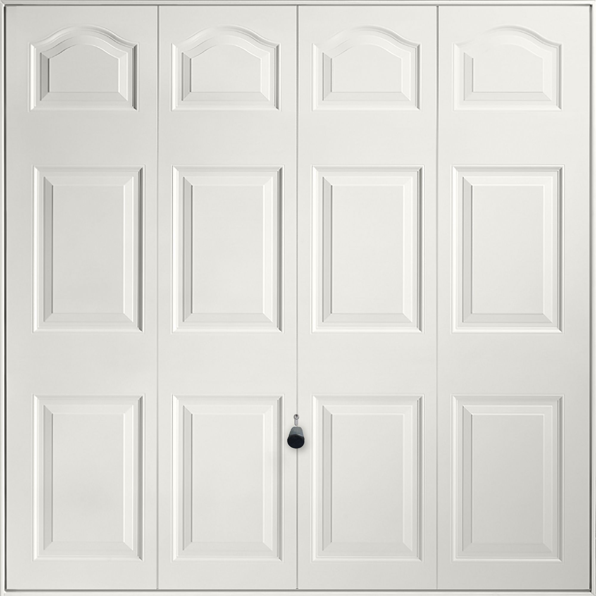 Victorian 12-panelled Up & over White Canopy Garage door, (H)2039mm (W)2579mm (T)40mm