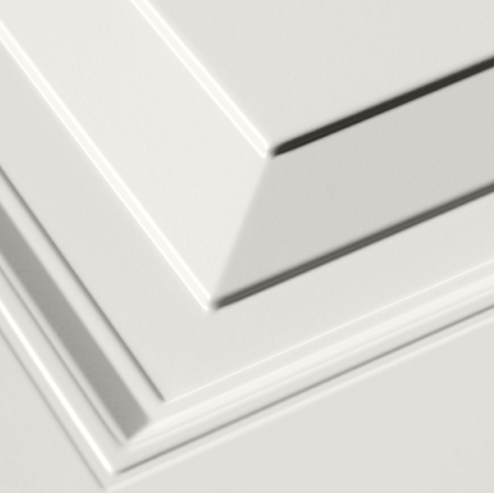 Victorian 12-panelled Up & over White Canopy Garage door, (H)2039mm (W)2579mm (T)40mm