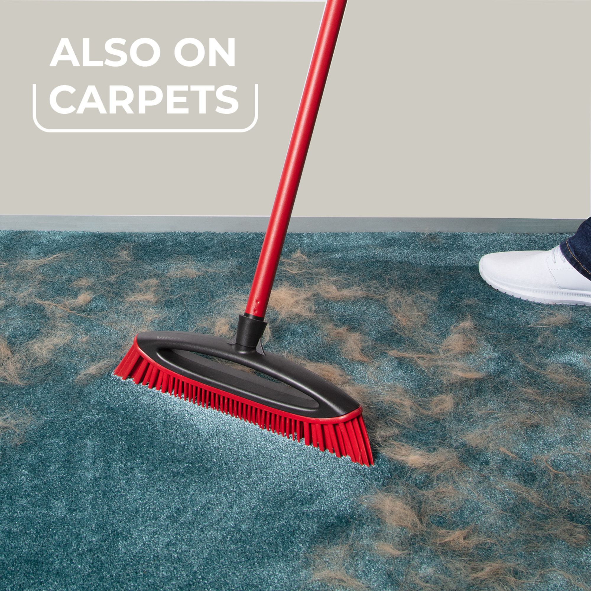 Vileda Pet Pro Straight Soft Rubber Indoor Floor Broom, (W)330mm