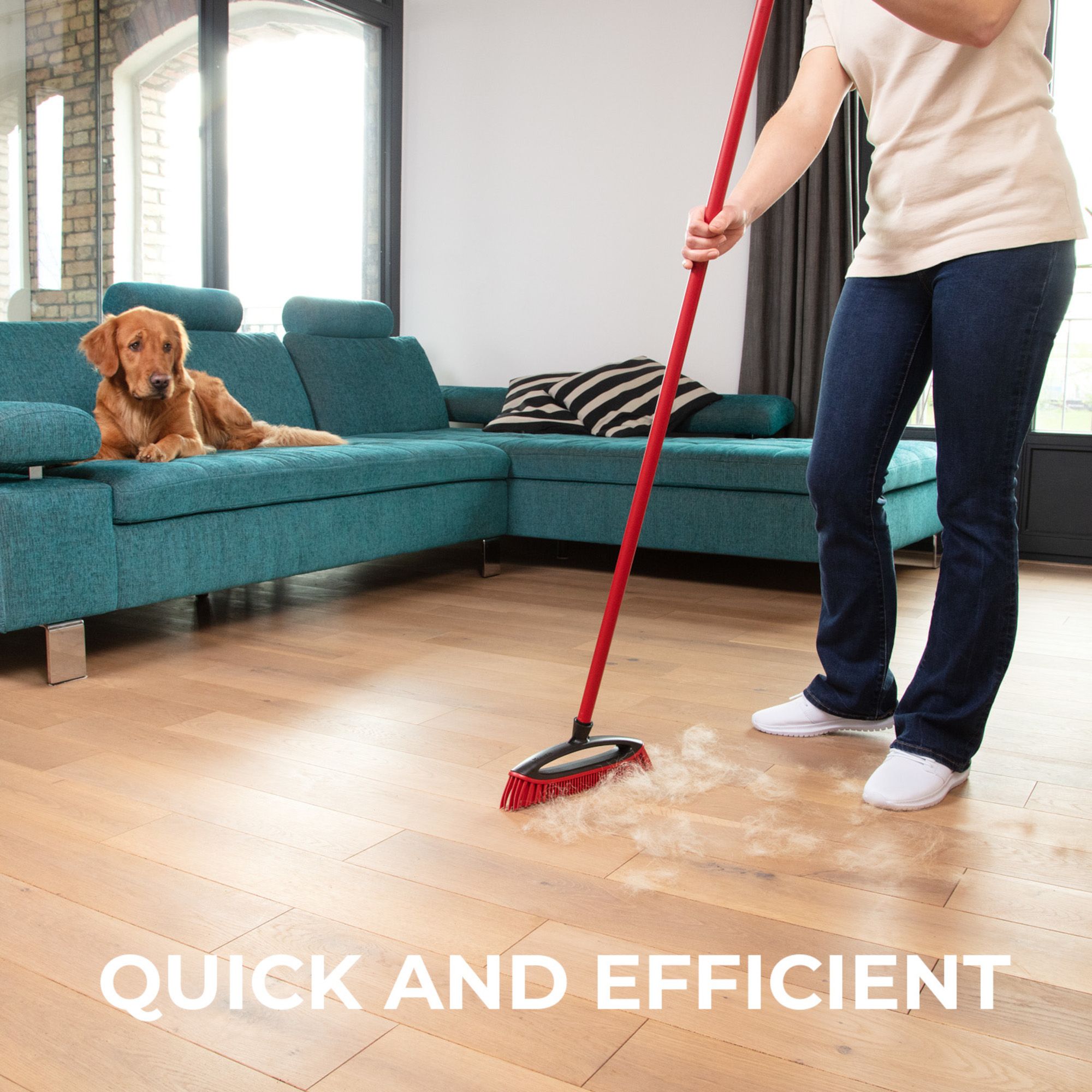 Vileda Pet Pro Straight Soft Rubber Indoor Floor Broom, (W)330mm