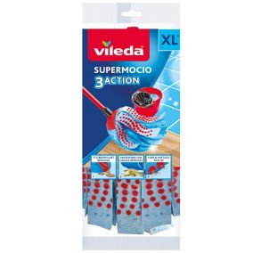 Vileda Super Mocio Red Synthetic 3 Action mop head, (W)110mm