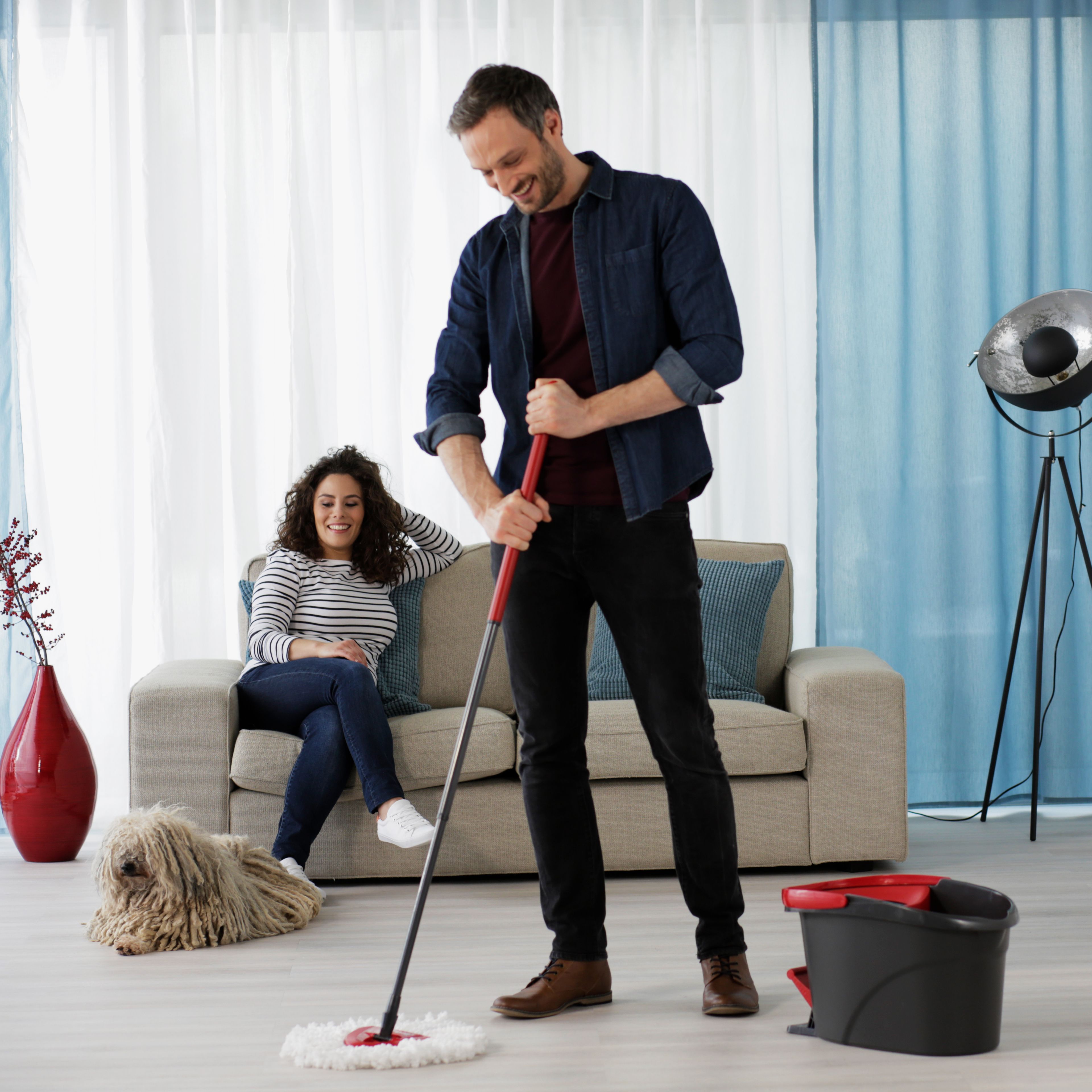 Vileda Turbo Smart Spin Microfibre Mop and Bucket Set NEW 4023103208476