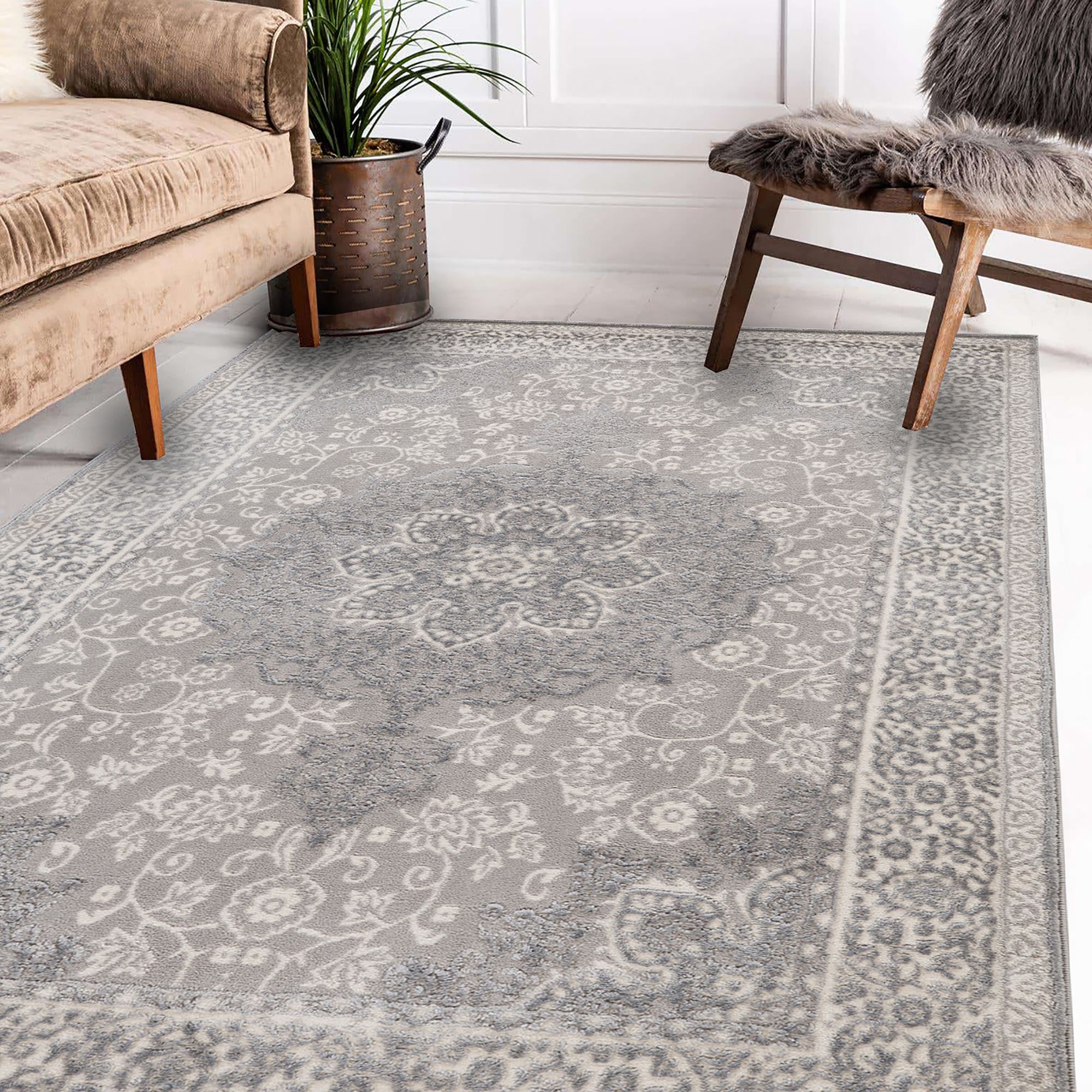 Vinci Grey Traditional Rug 170cmx120cm