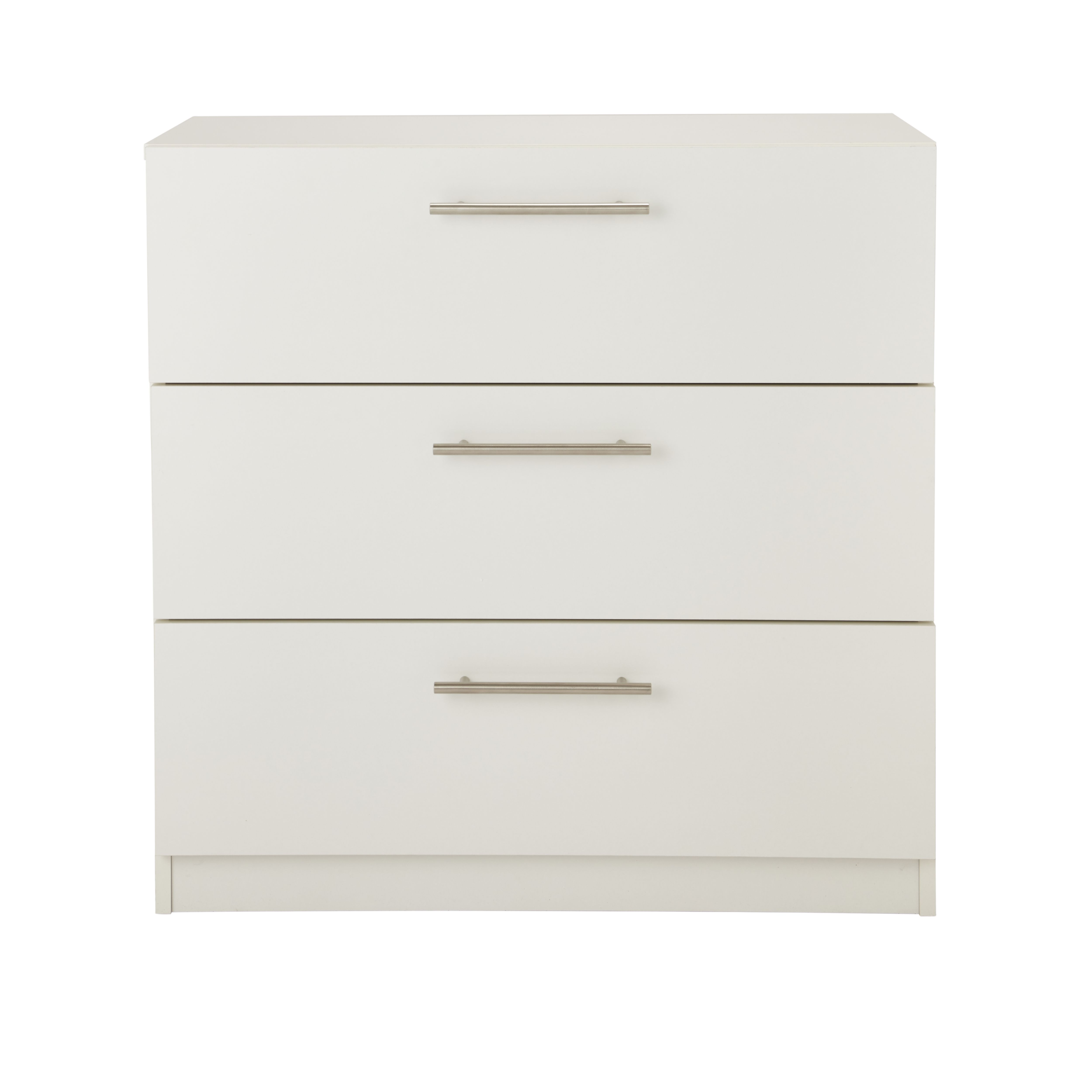 Vinova Matt white 3 Drawer classic Chest of drawers (H)795mm (W)800mm (D)401mm