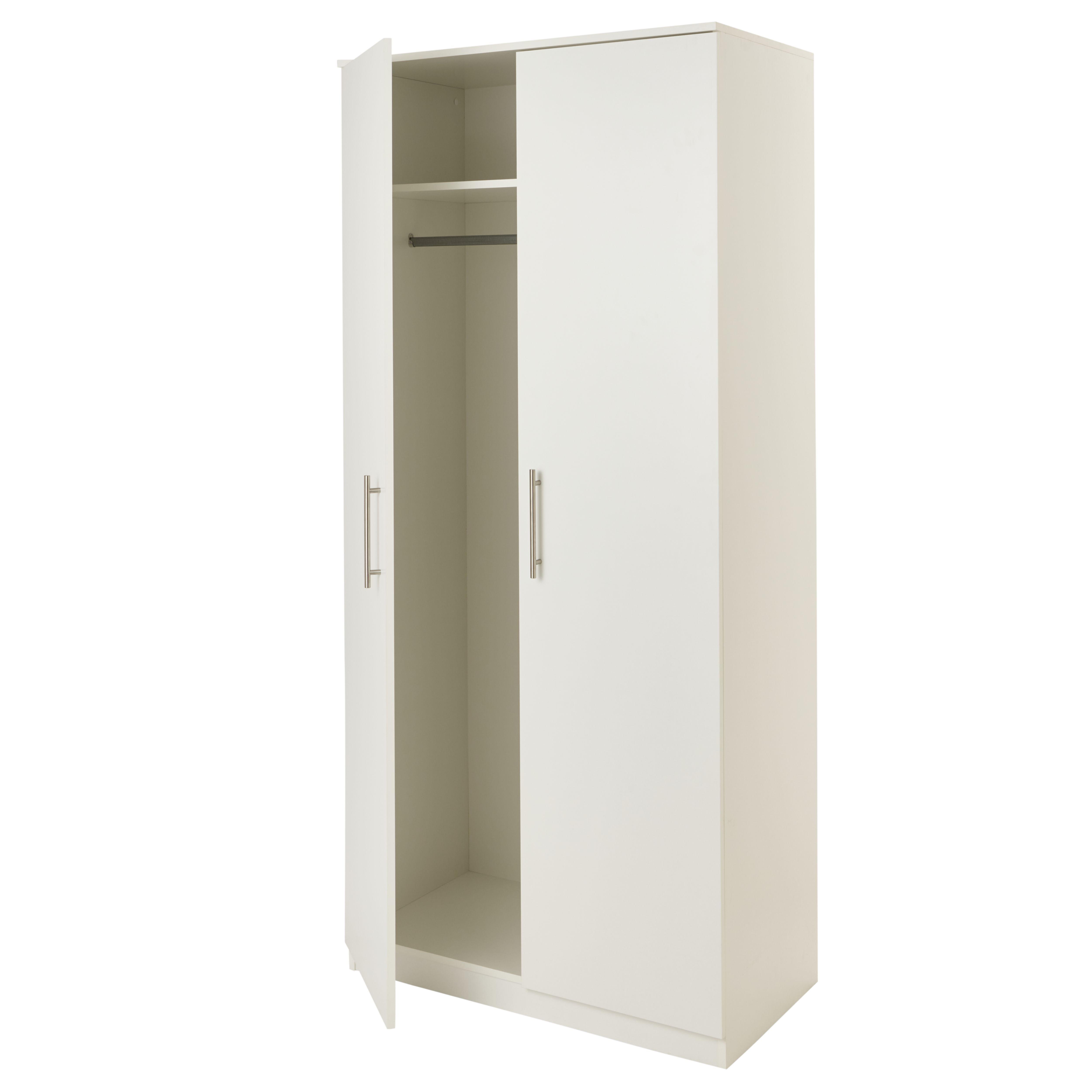 Vinova Modern Matt white Double Wardrobe (H)1995mm (W)900mm (D)500mm