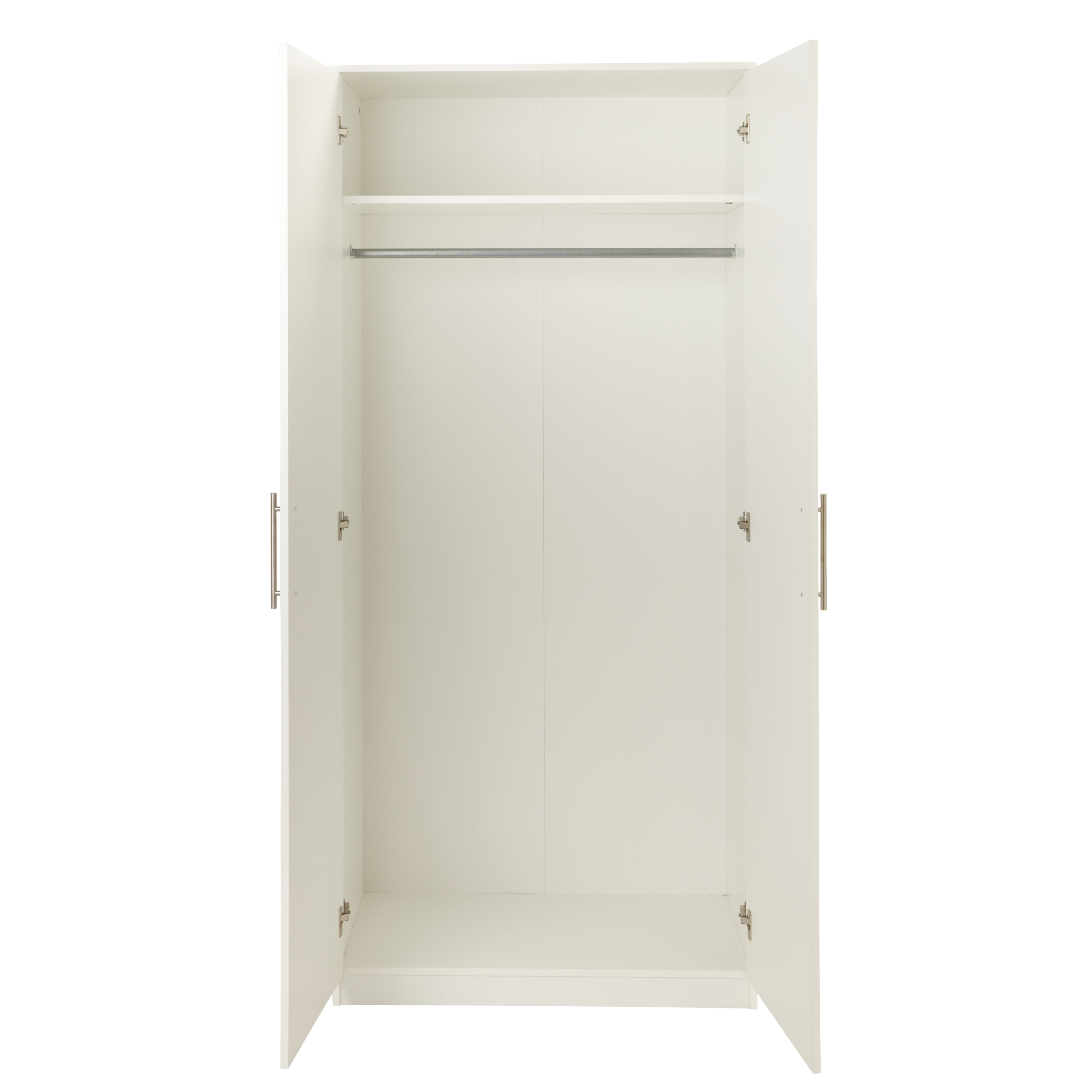Vinova Modern Matt white Double Wardrobe (H)1995mm (W)900mm (D)500mm