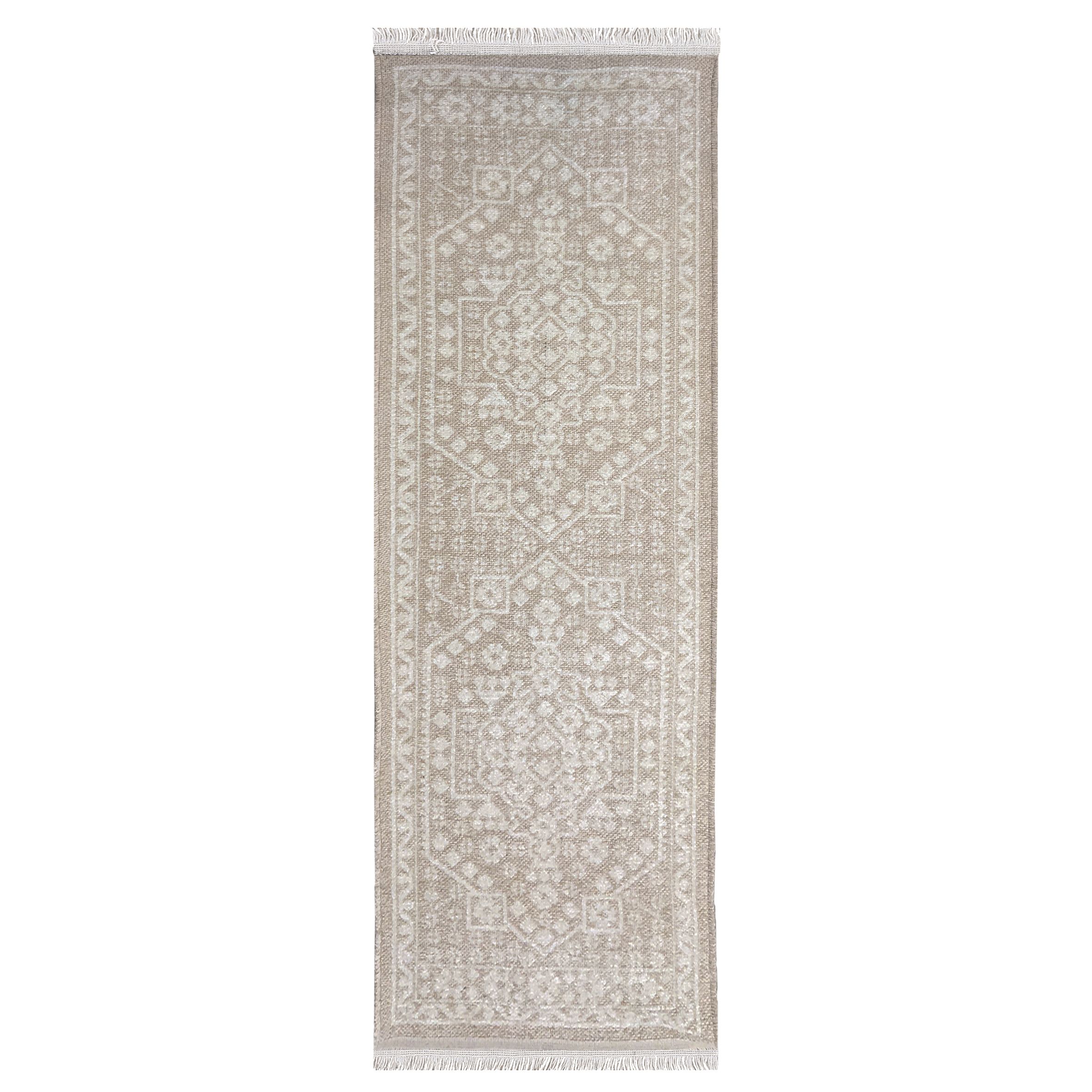 Vintage Medallion Beige Woven effect Medium Runner, (L)180cm x (W)60cm