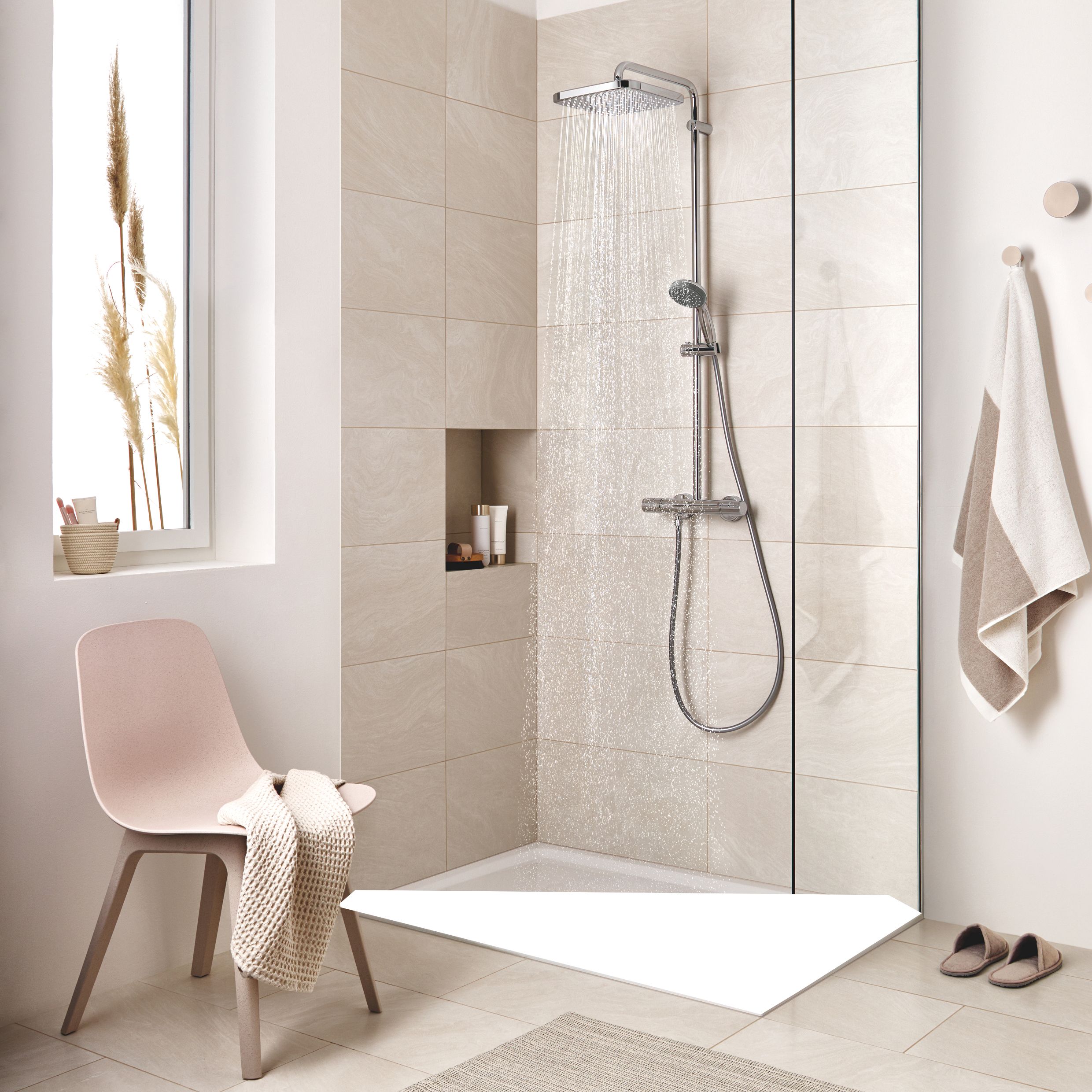 Vitalio Start 250 Chrome effect Thermostatic Multi head shower